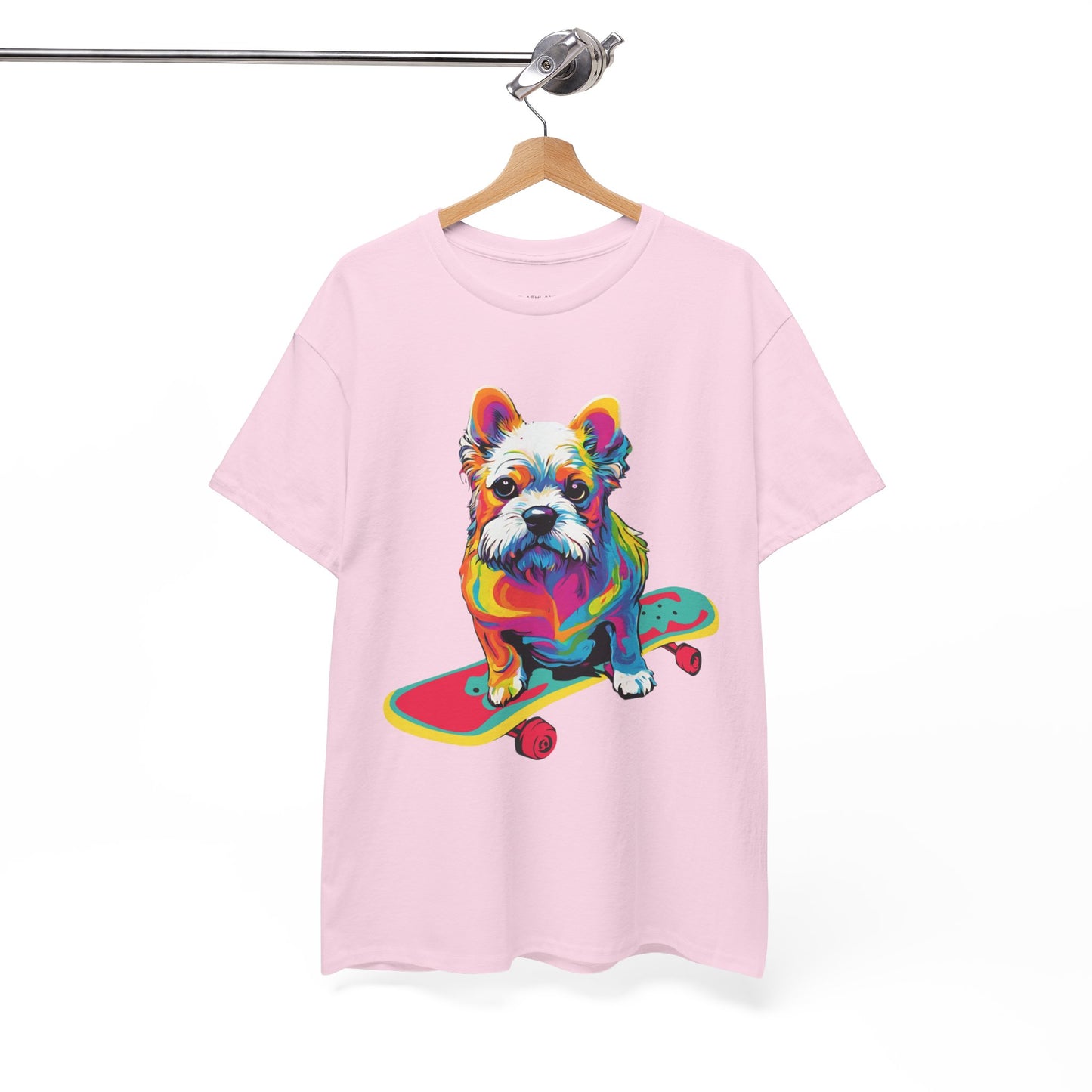 T-shirt de sport Flashlander avec chien skateboardant Pop Art