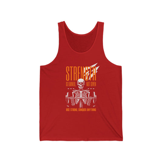 Skeletor Bodybuilding Strength Gym Tank Flashlander Cotton Unisex Red