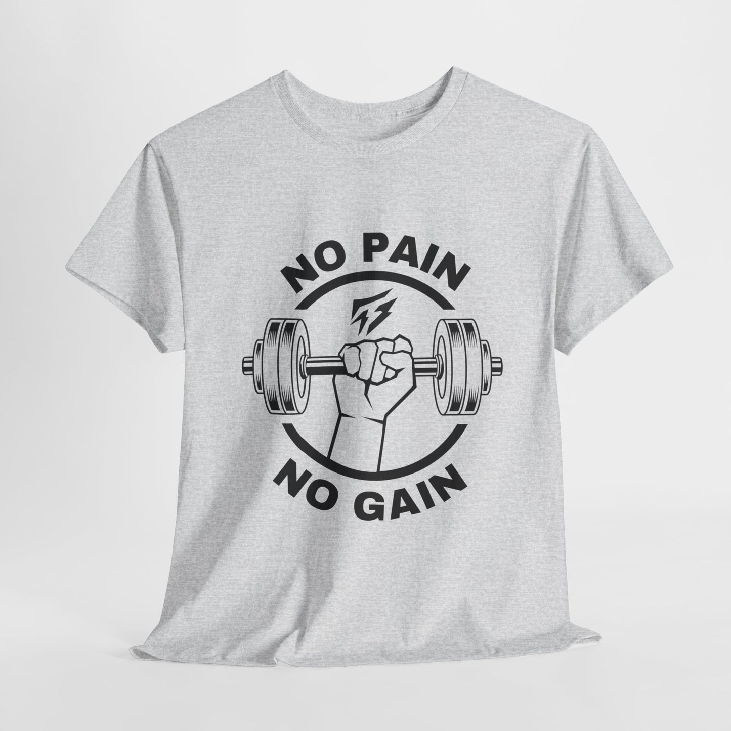 T-shirt de sport Lifting Flashlander avec citation « No Pain No Gain »