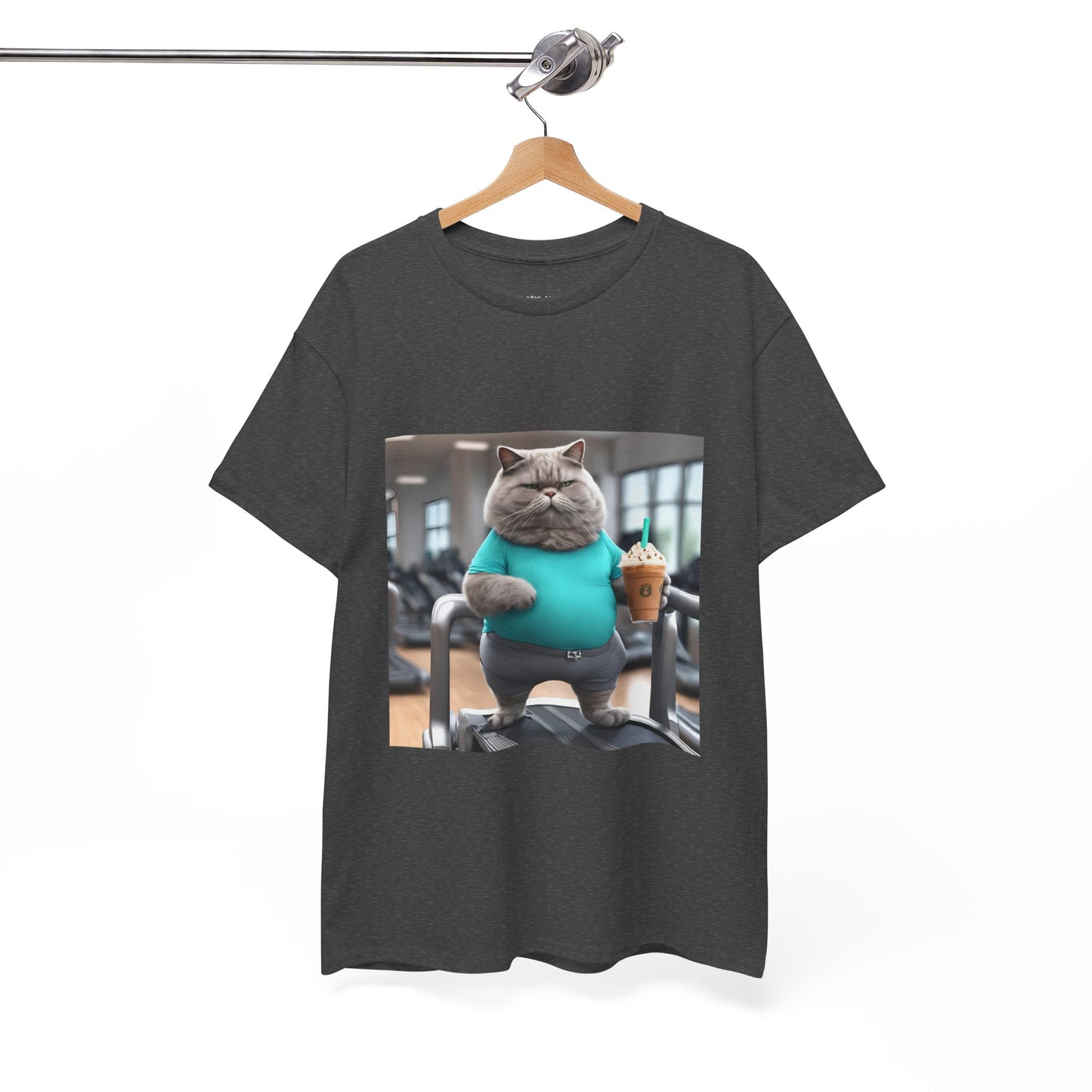 Funny Fat Cat On The Treadmill - Flashlander Gym Shirt