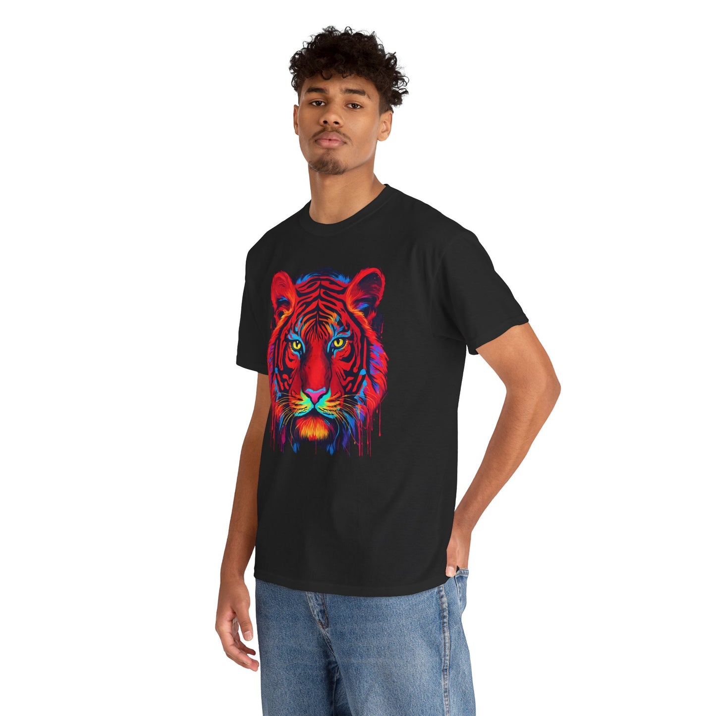 Majestuosa camiseta de Flashlander con diseño pop art de tigre rojo