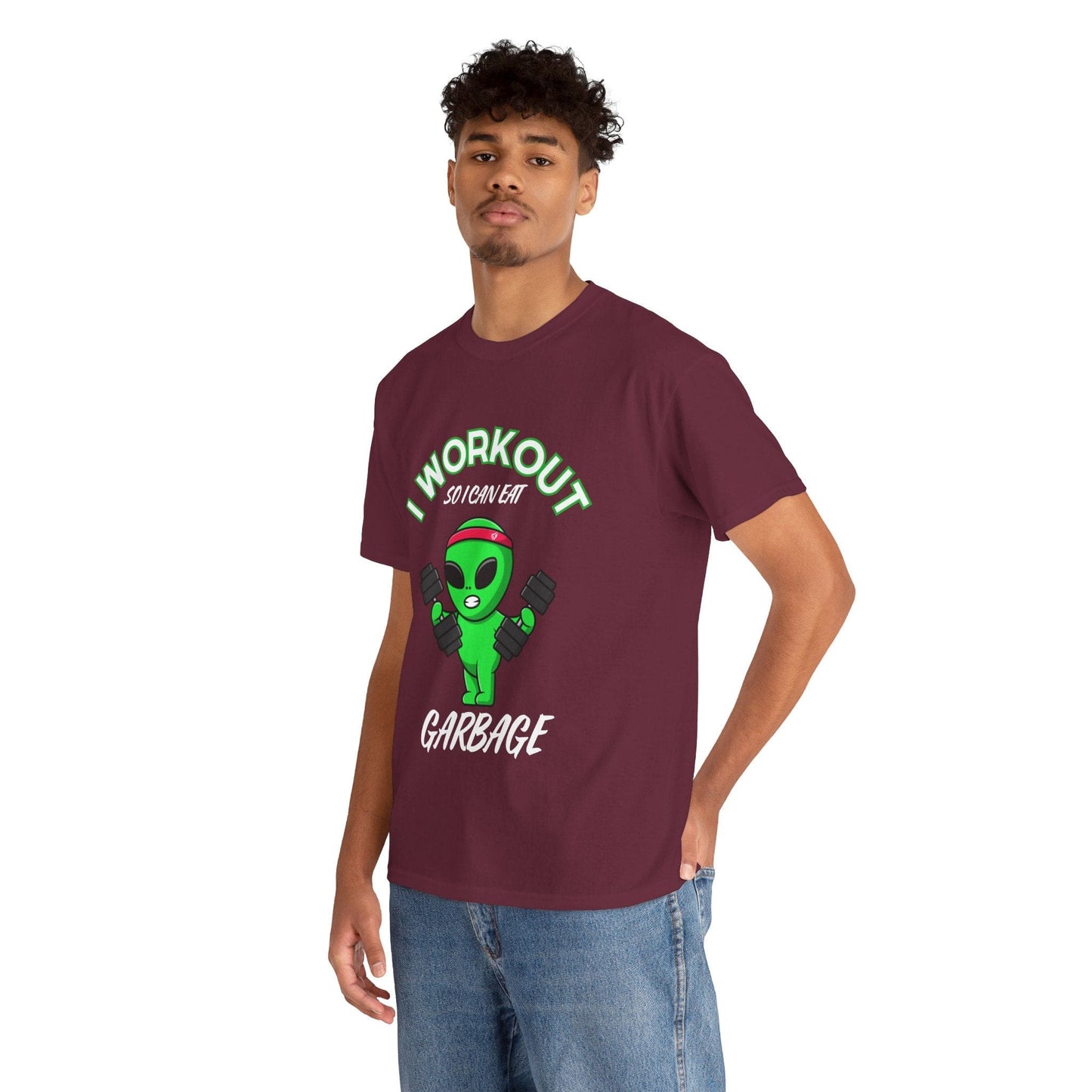 Alien I Workout So I Can Eat Garbage Graphic Tee Flashlander