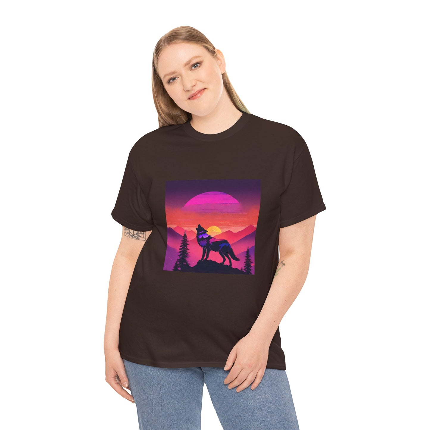 Wolf Majestic Sunset Gaphic Tee Flashlander