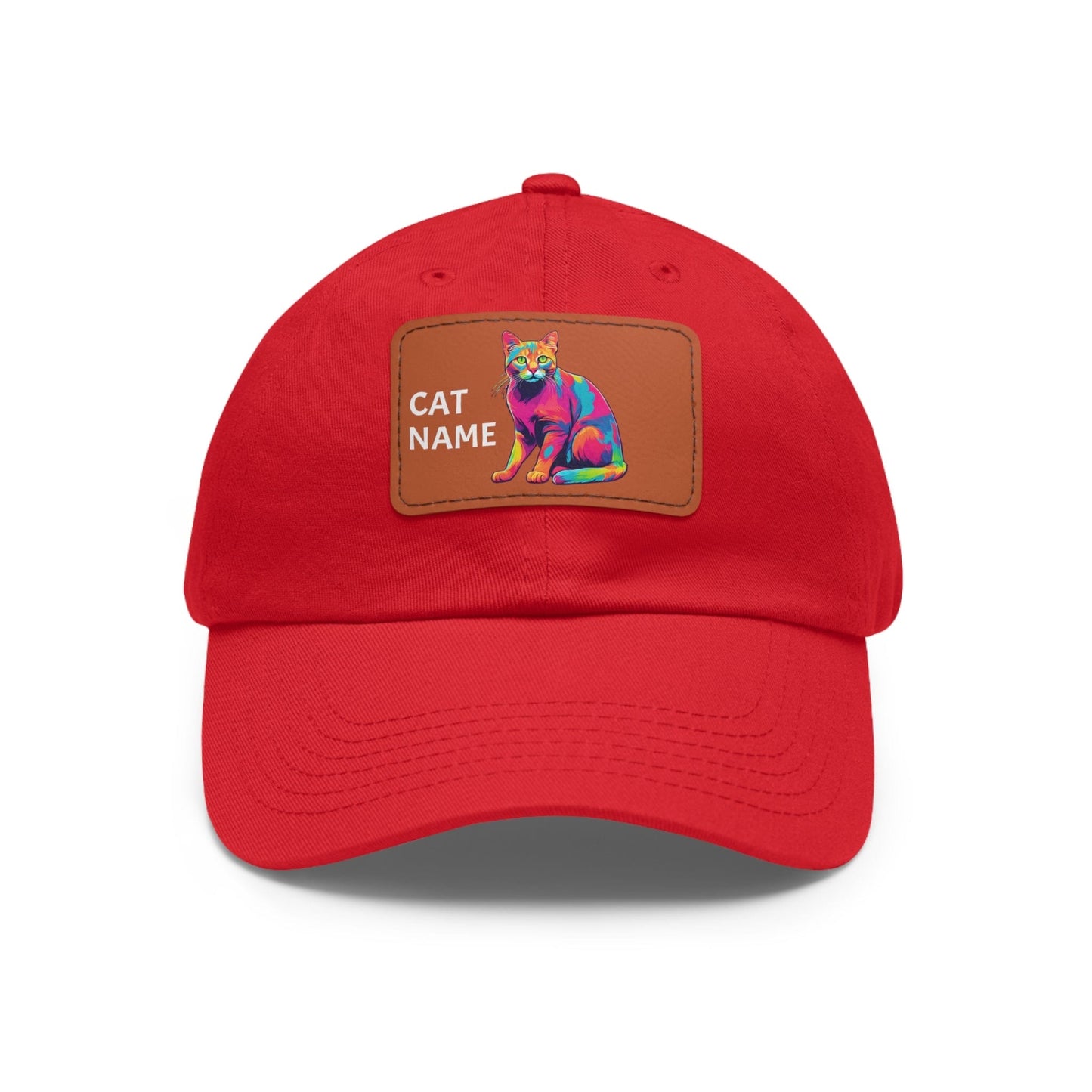 Cat Hat Sportswear Hat Cat Cap Cat Pop Art Hat Dad Hat with Patch (Rectangle) Baseball Cap Custom Hat Flashlander