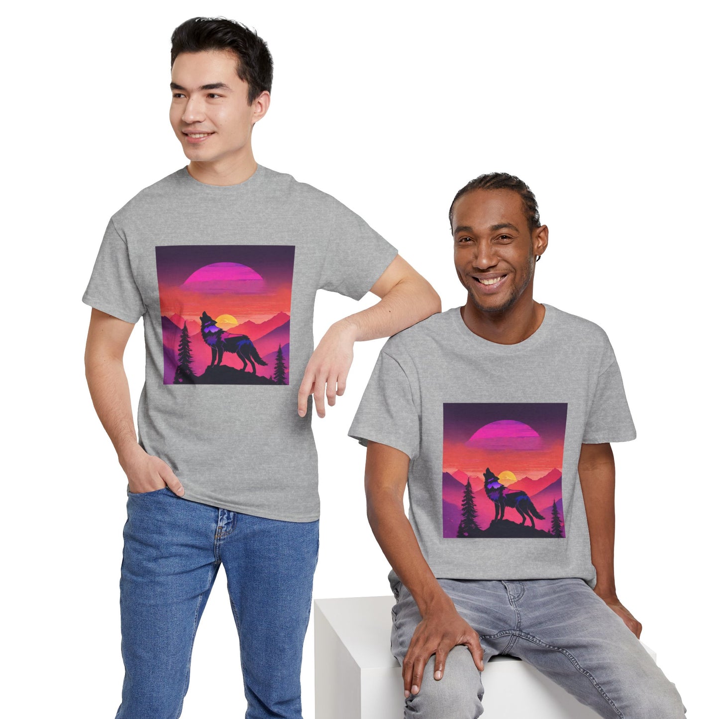 Wolf Majestic Sunset Gaphic Tee Flashlander