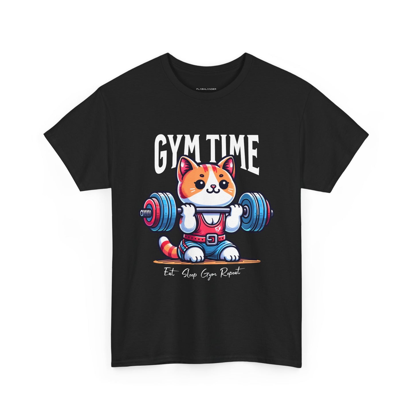 Cute Cat Gym Time Shirt Flashlander Graphic Tee