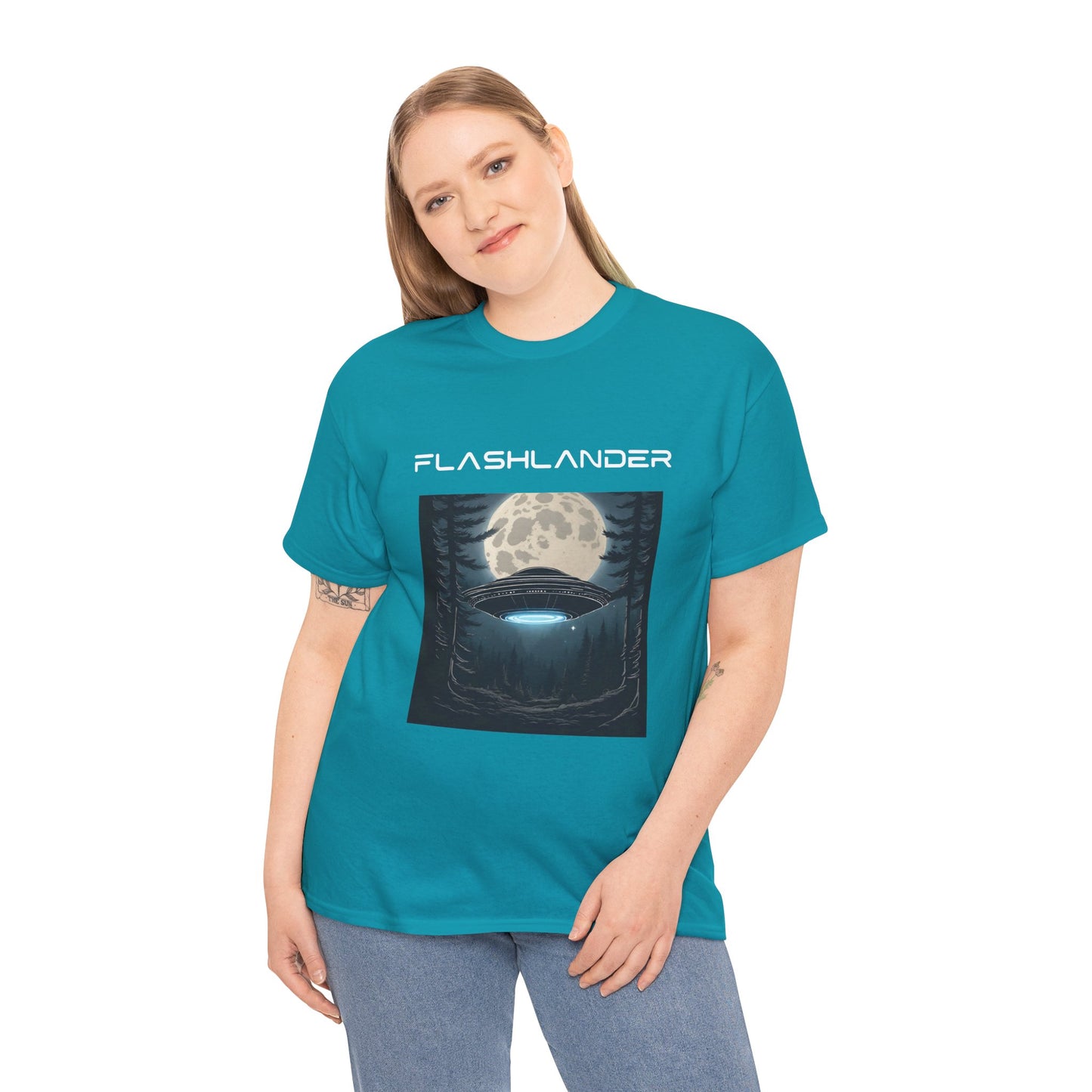 UFO Soaring Low in the Forest Tee Flashlander Gym Shirt