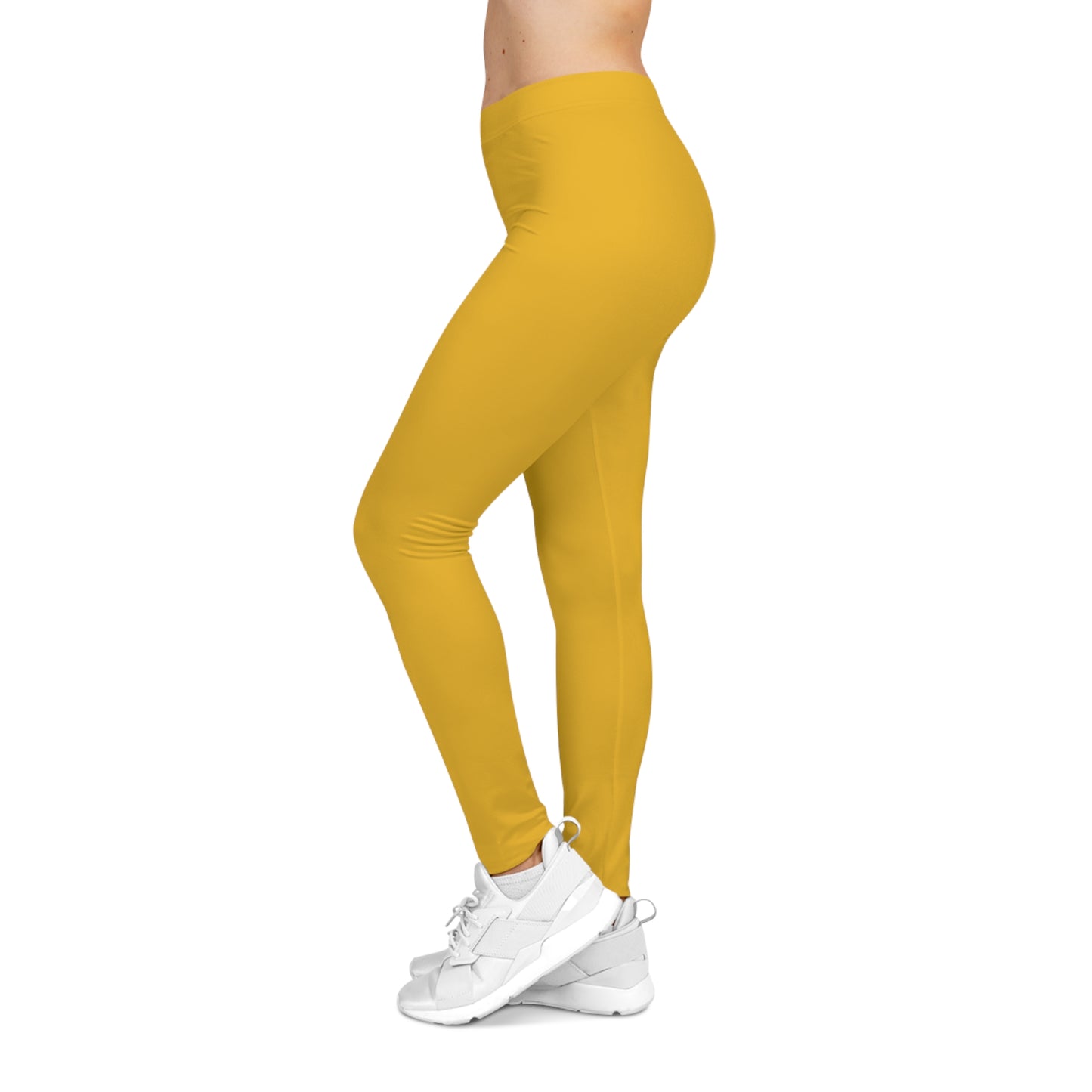 Flashlander Sportswear Evolution Women's Casual Leggings Yellow (AOP) Featuring Custom Motivational Quote