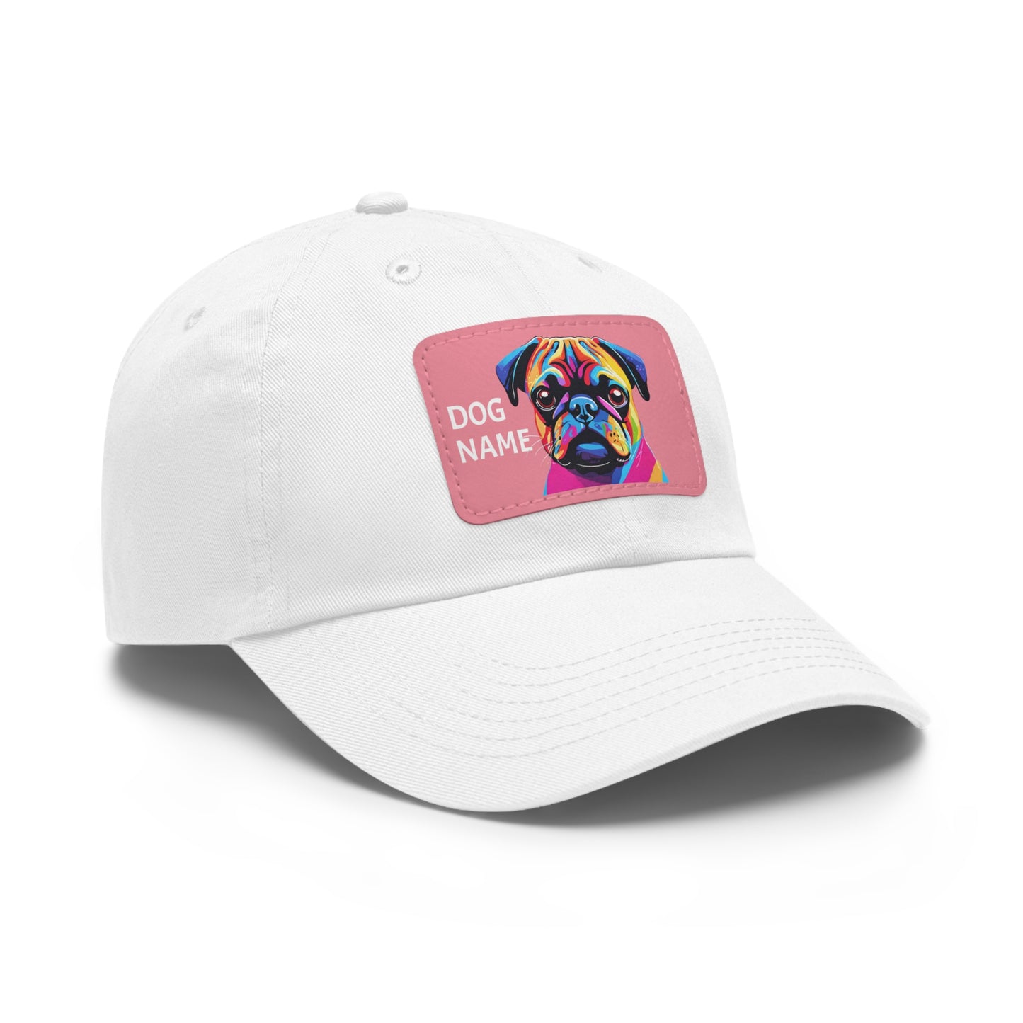 Pug Dog Hat Sportswear Cap Pug Cap Pug Hat Pug Dog Hat Pop Art Hat Dad Hat with Patch (Rectangle) Baseball Cap Custom Hat Flashlander