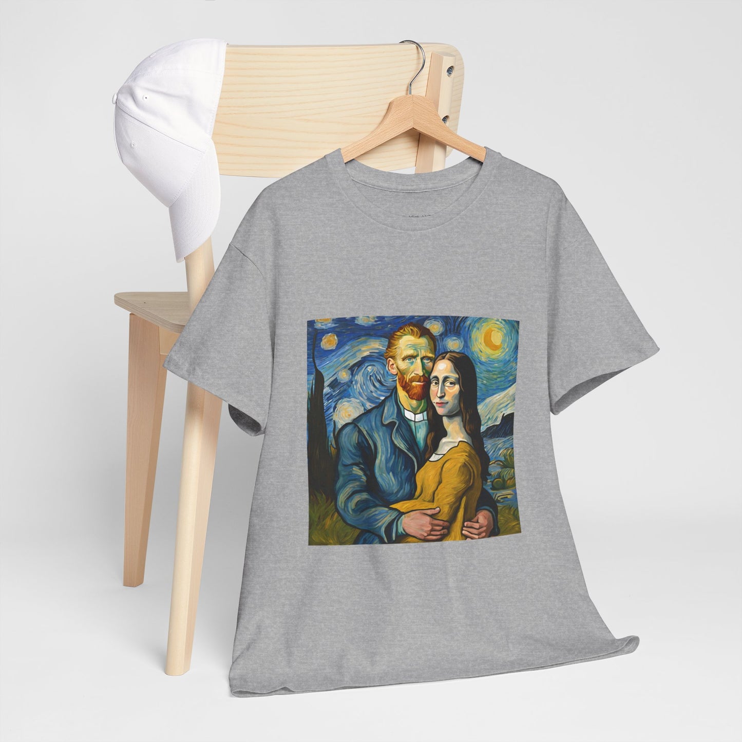 Funny Mona Lisa with Vincent Van Gogh Starry Night - Flashlander Gym Shirt