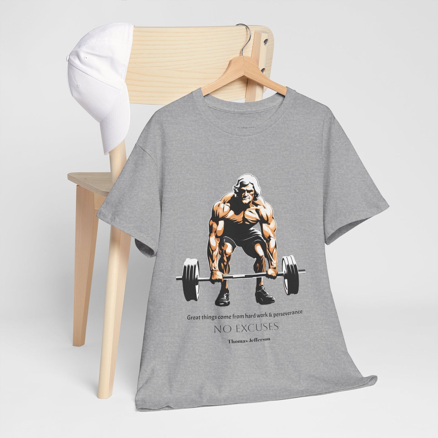 Thomas Jefferson Bodybuilder Shirt - Flashlander Great Things Come From Hard Work And Perseverance, No excuses Graphic Tee