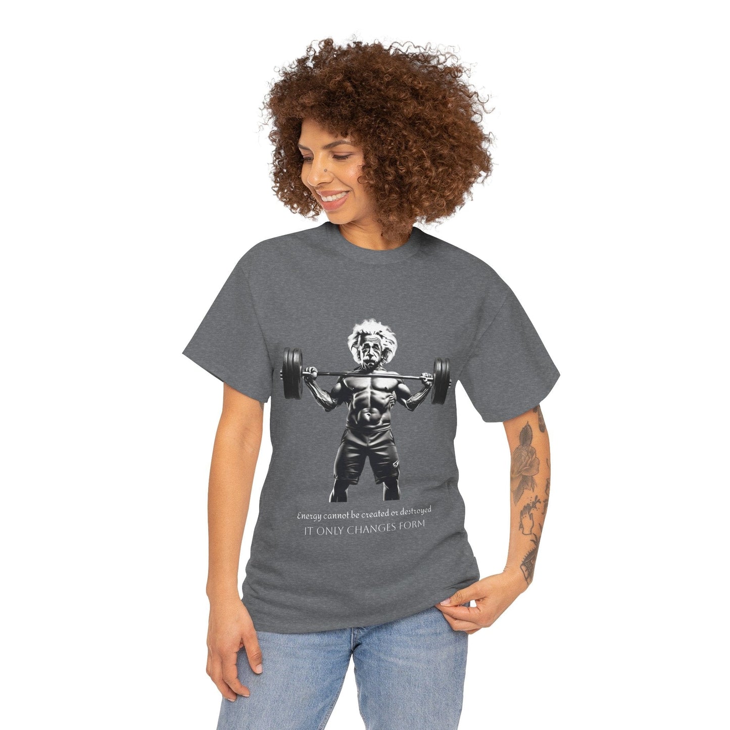 Camiseta de culturista Albert Einstein: la energía de Flashlander no se puede crear ni destruir, solo cambia de forma. Camiseta gráfica con cita