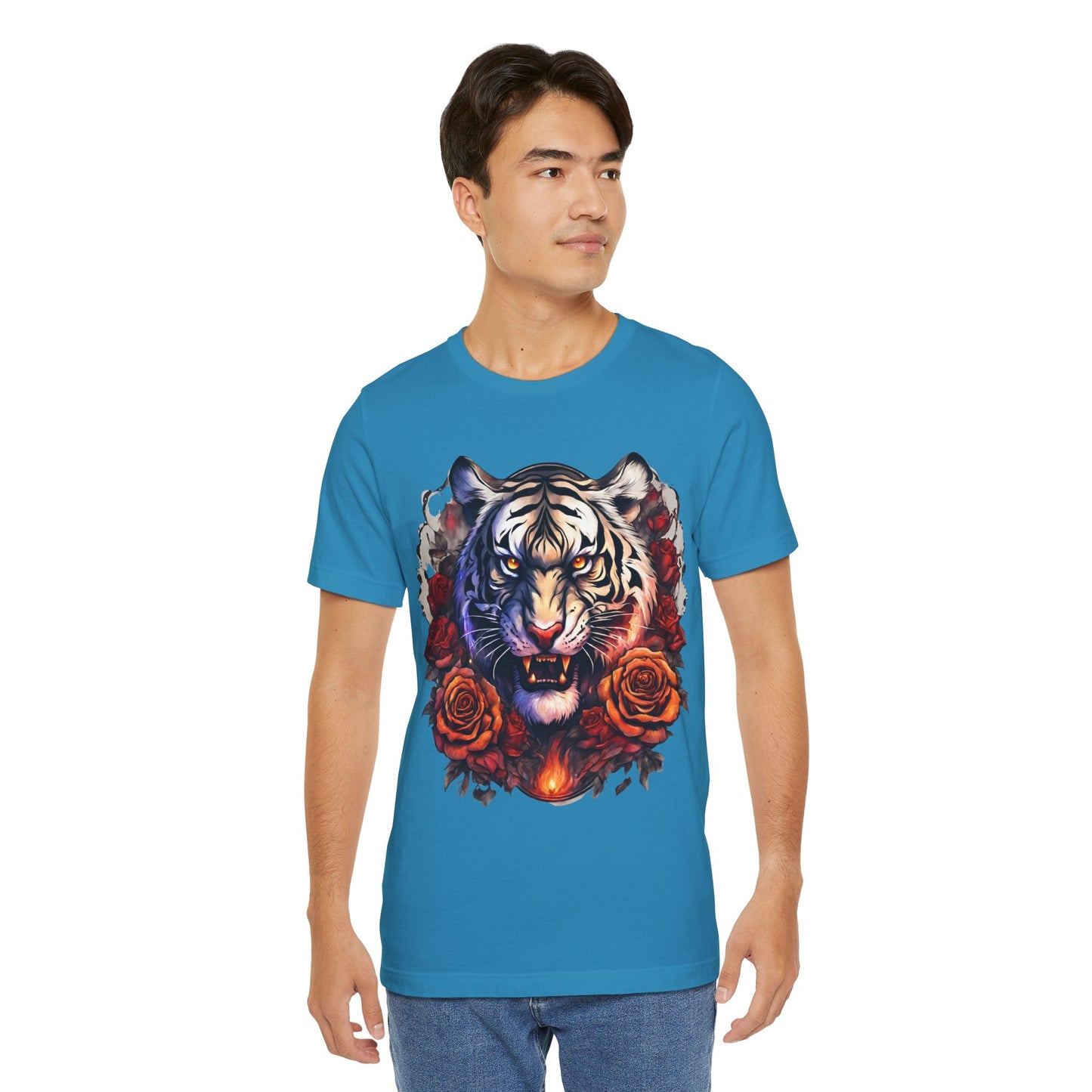 White Tiger Flames Flashlander Gym Shirt