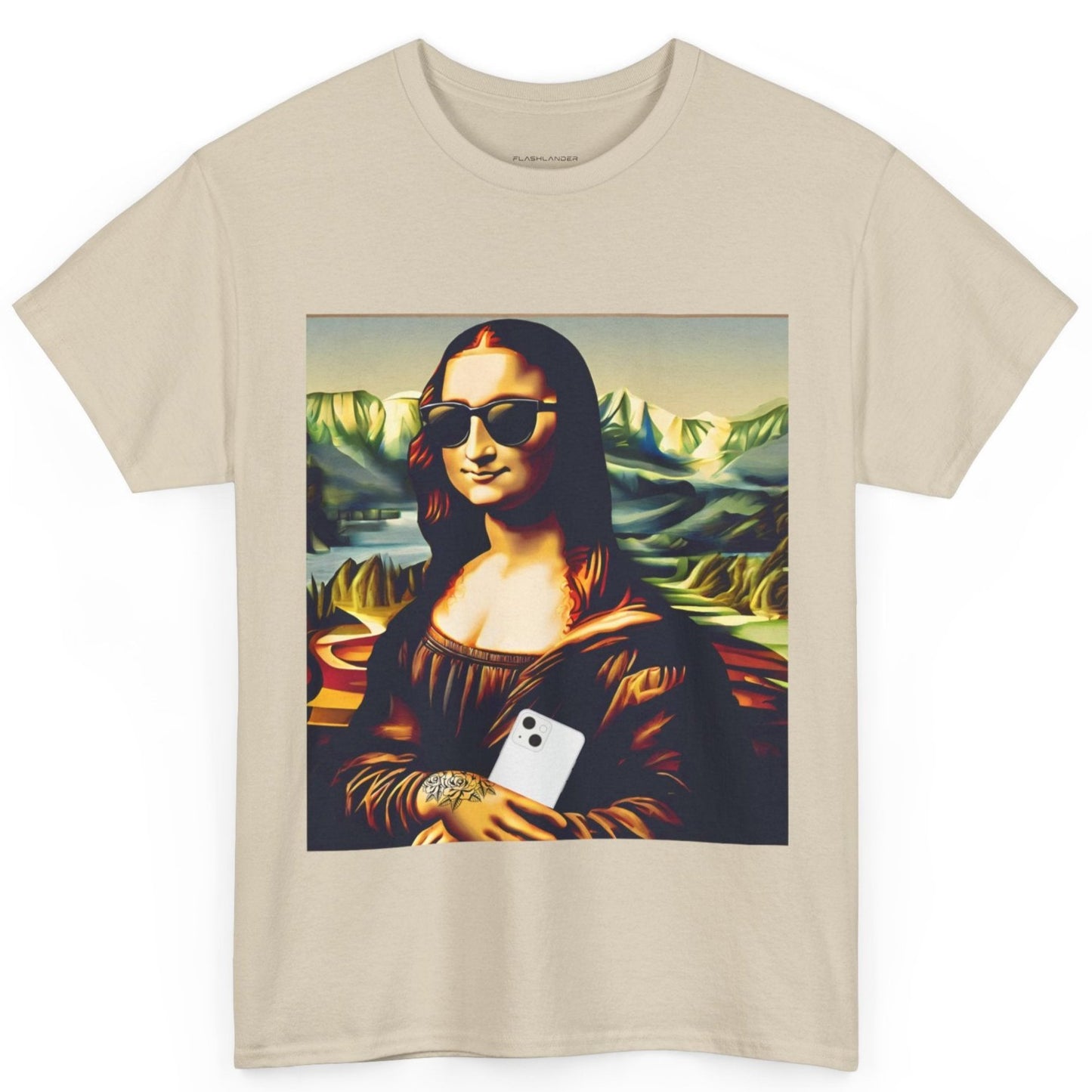 Funny modern Mona Lisa - Flashlander Gym Shirt