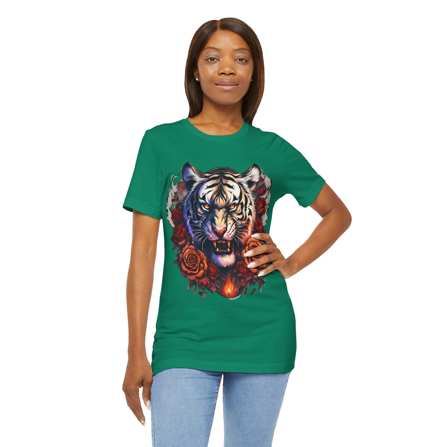 White Tiger Flames Flashlander Gym Shirt