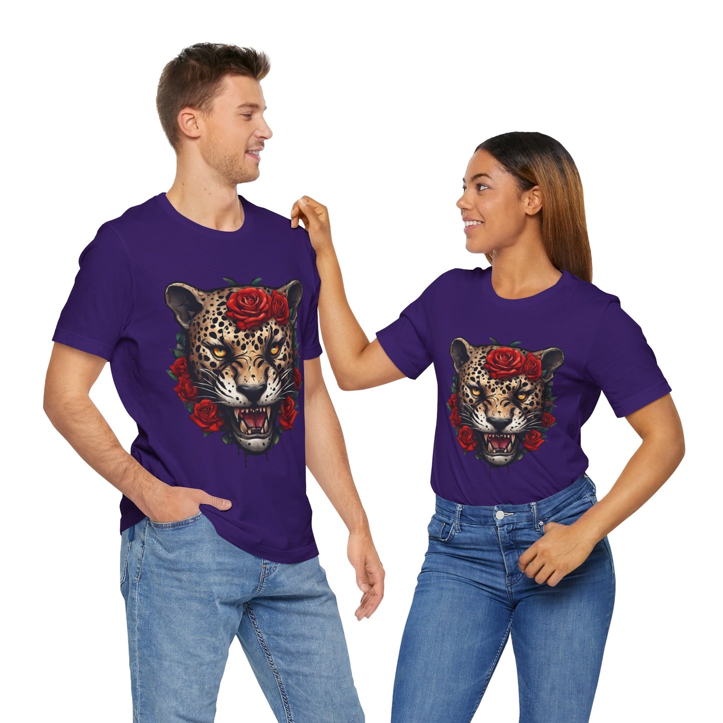 Jaguar Flames and Roses Graphic Tee Flashlander