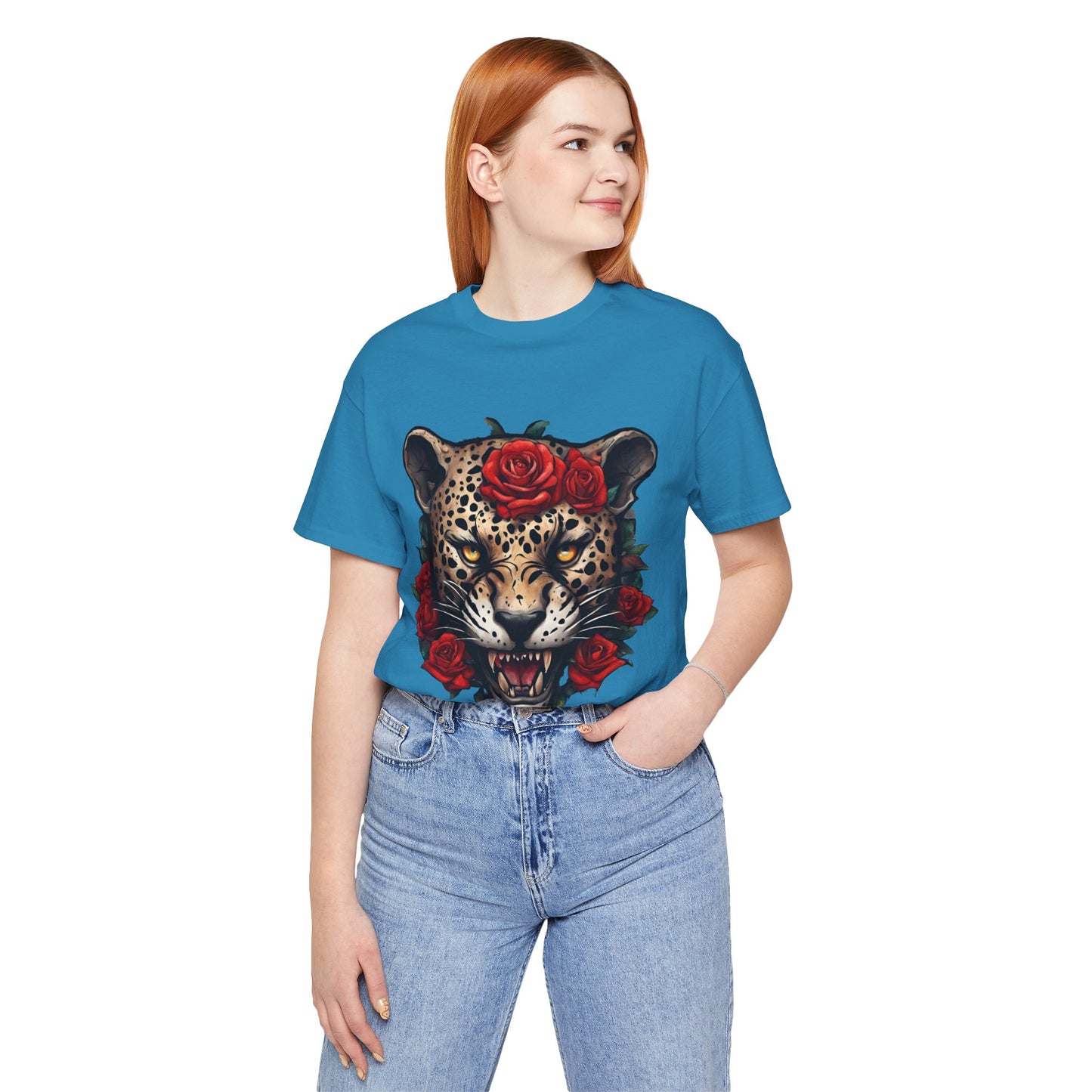 Jaguar Flames and Roses Graphic Tee Flashlander