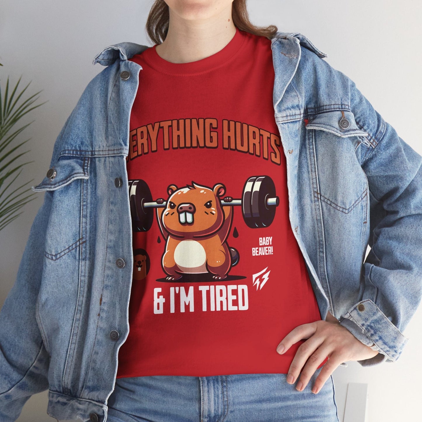 T-shirt de sport Beaver Everything Hurts &amp; I'm Tired T-shirt de sport Flashlander en coton unisexe noir anthracite T-shirt graphique de performance