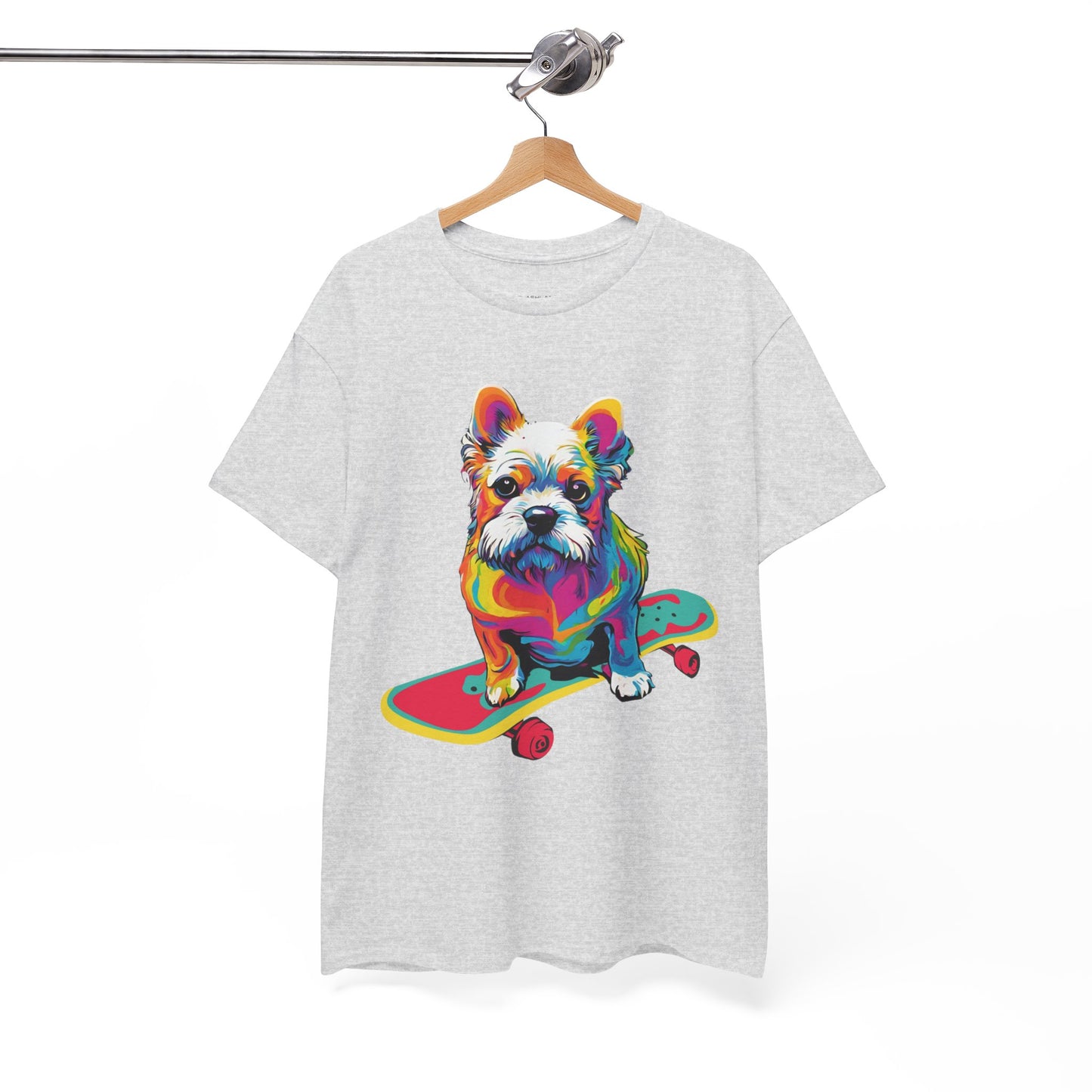 T-shirt de sport Flashlander avec chien skateboardant Pop Art