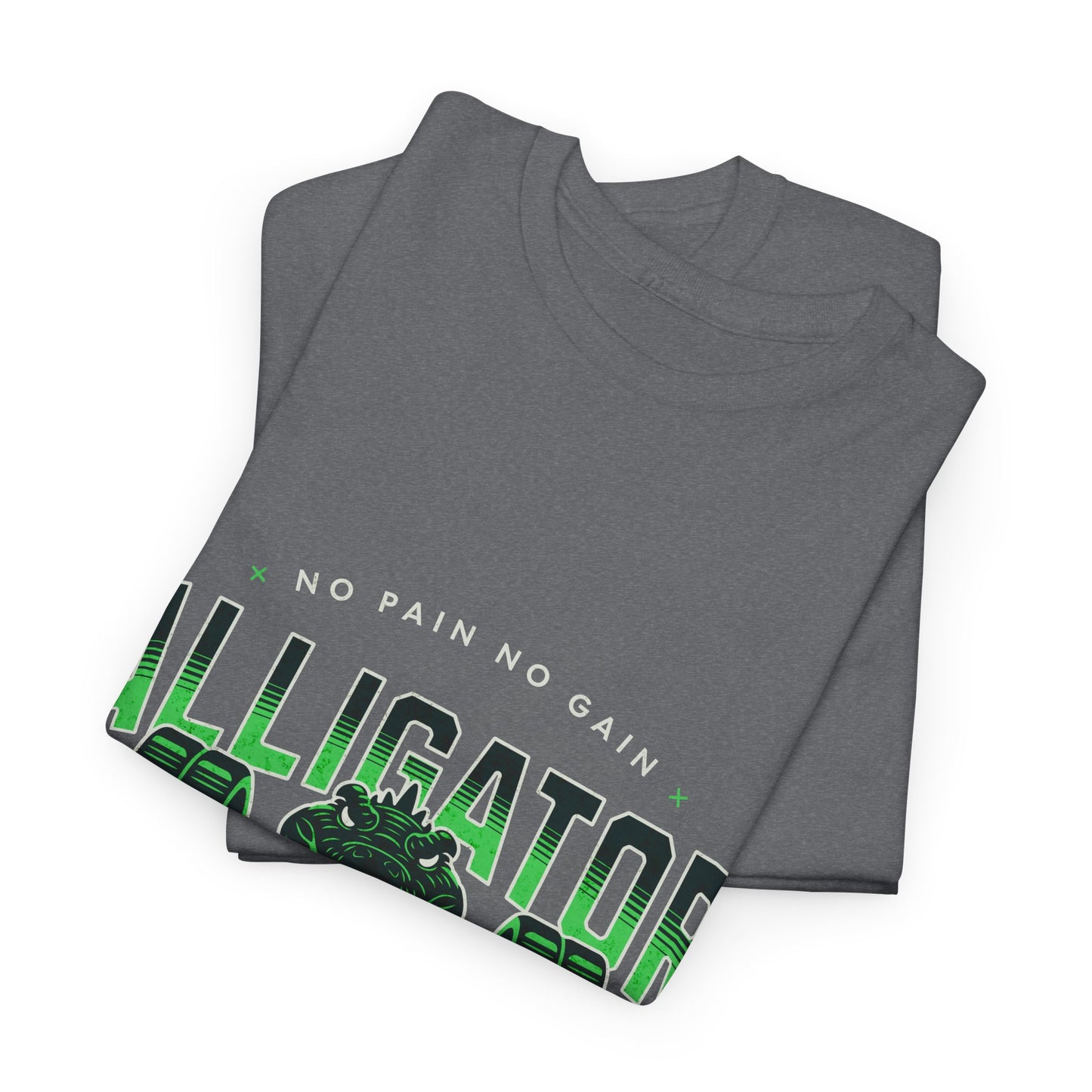 Aligator Gym Shirt Flashlander Cotton Unisex Charcoal Black Graphic Tee