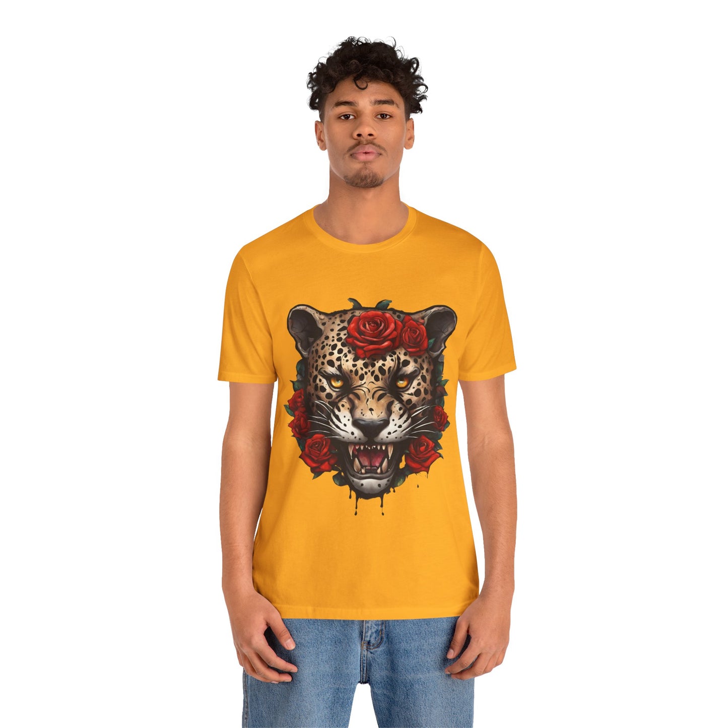 Jaguar Flames and Roses Graphic Tee Flashlander