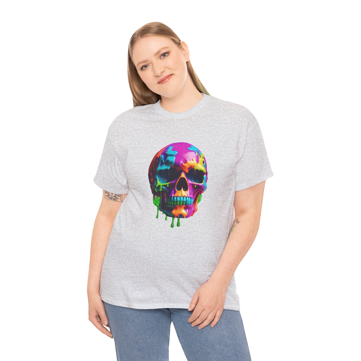 Camiseta con calavera de fusión de neón Flashlander