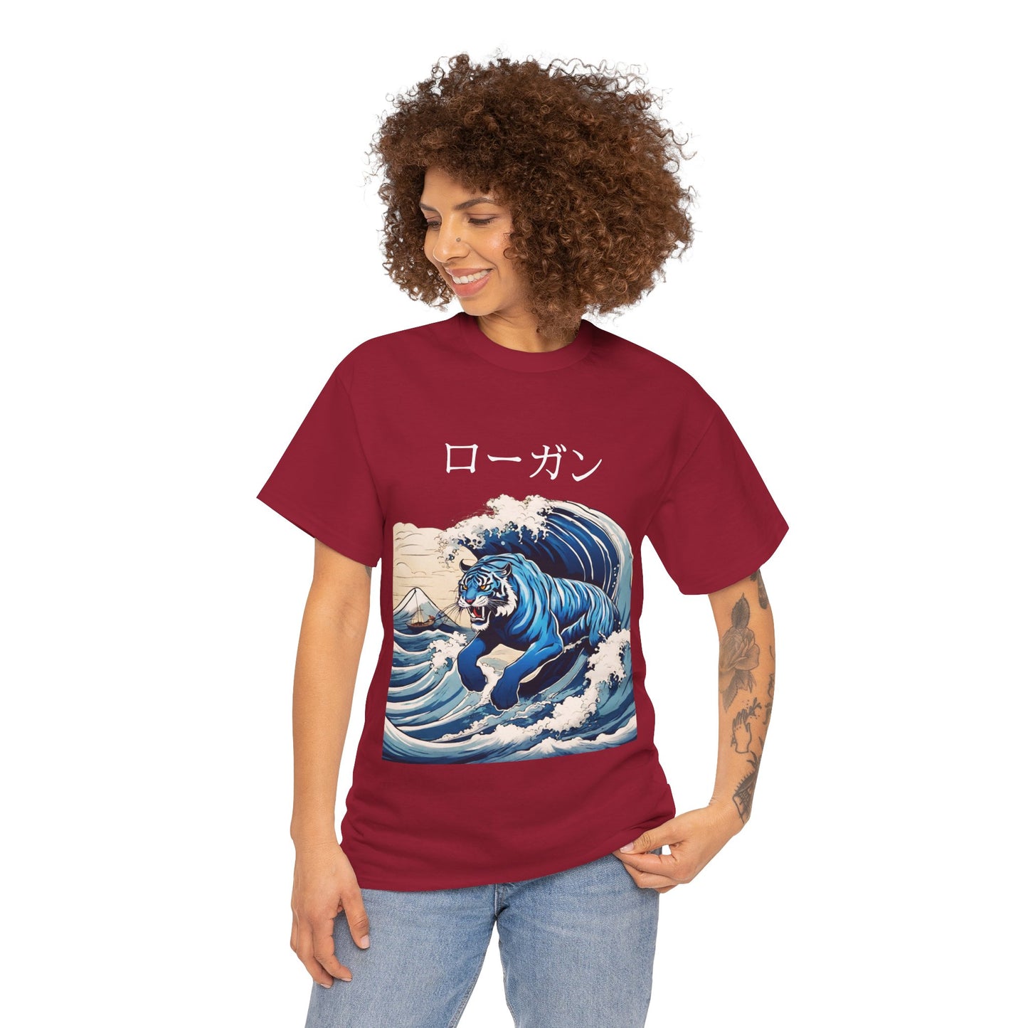 Tiger in Japanese Waves - Custom Japanese Name Flashlander Gym Shirt