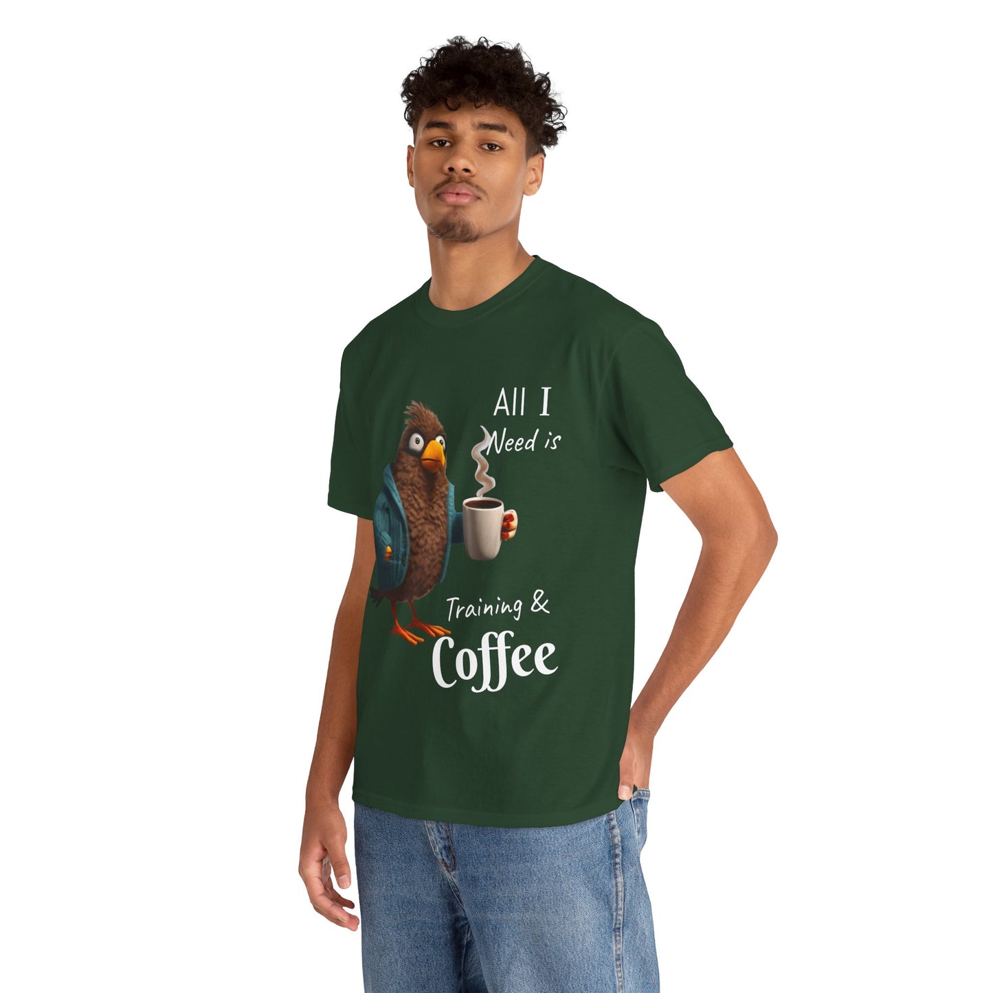 Camiseta con el mensaje "Todo lo que necesito es entrenamiento y café" - Camiseta de gimnasio Flashlander