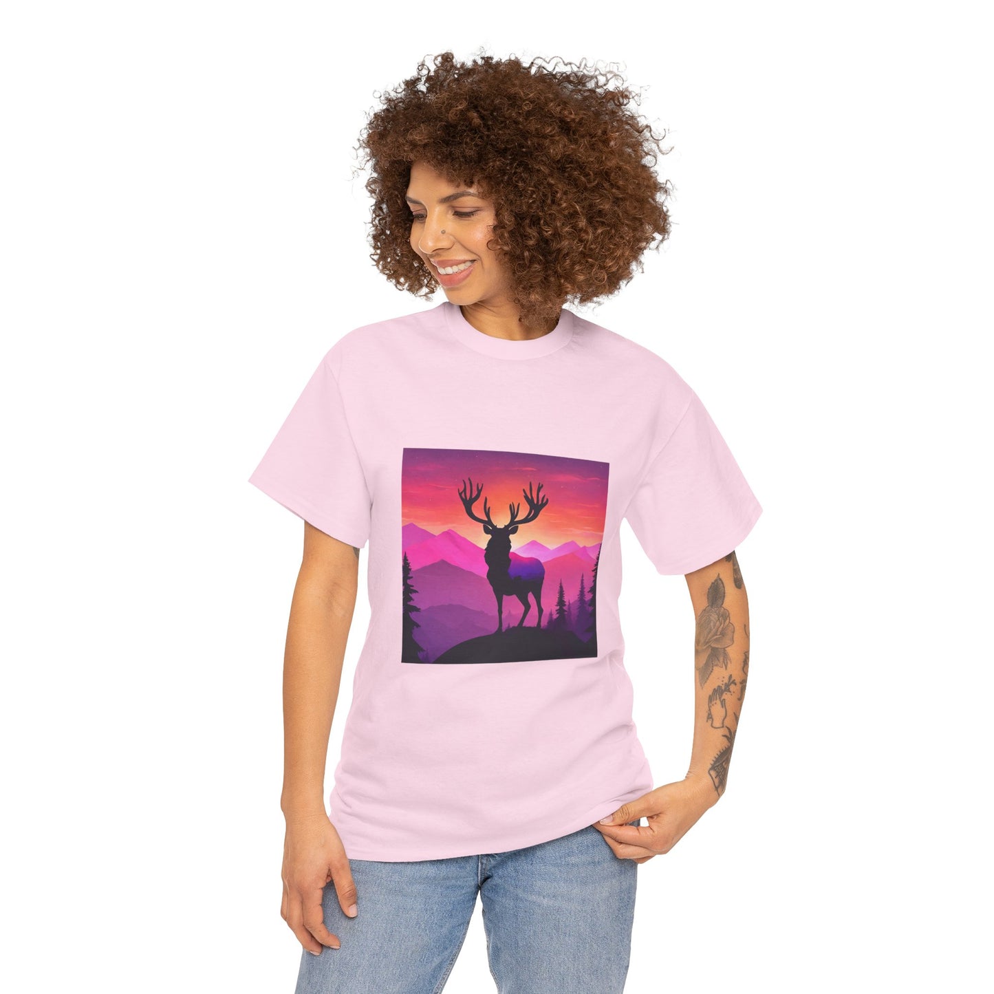 Deer Majestic Sunset Flashlander Gym Shirt