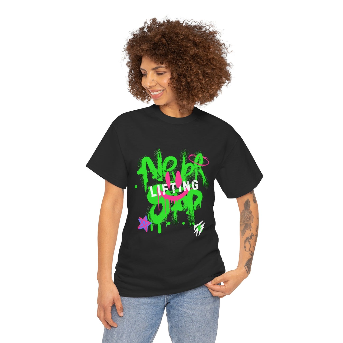 T-shirt de sport Graffiti Flashlander - Never Stop Lifting Gris