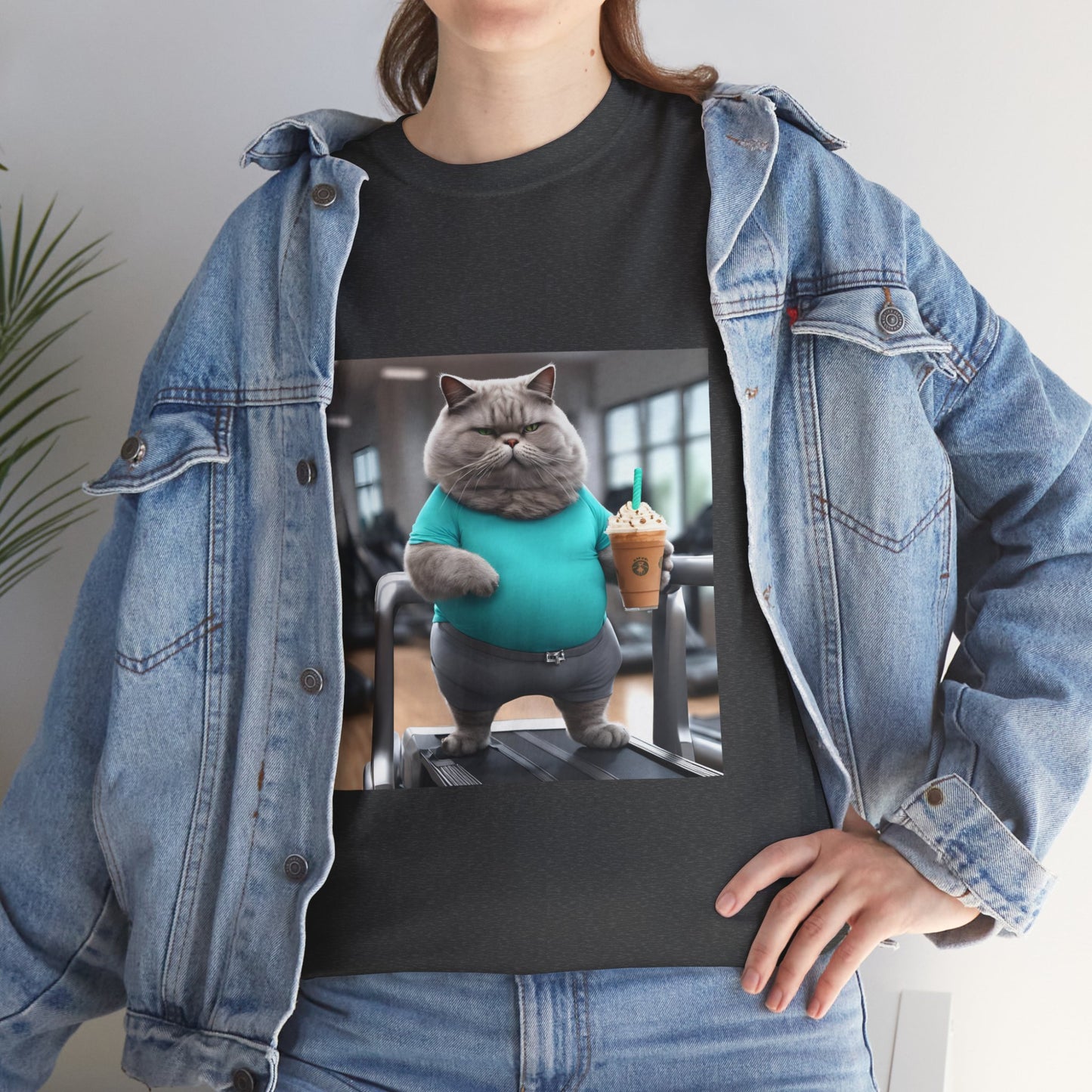 Funny Fat Cat On The Treadmill - Flashlander Gym Shirt