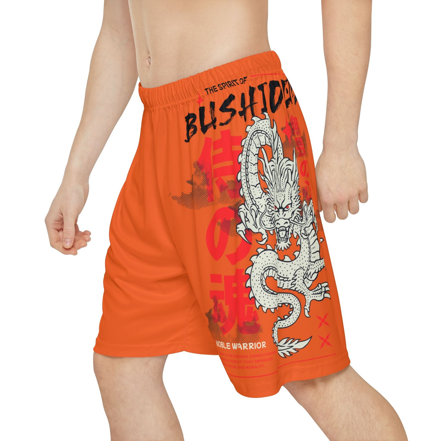 Japanese Dragon Bushido - Flashlander Performance Men’s Gym Shorts Orange