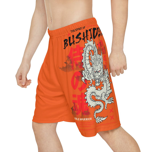 Japanese Dragon Bushido - Flashlander Performance Men’s Gym Shorts Orange