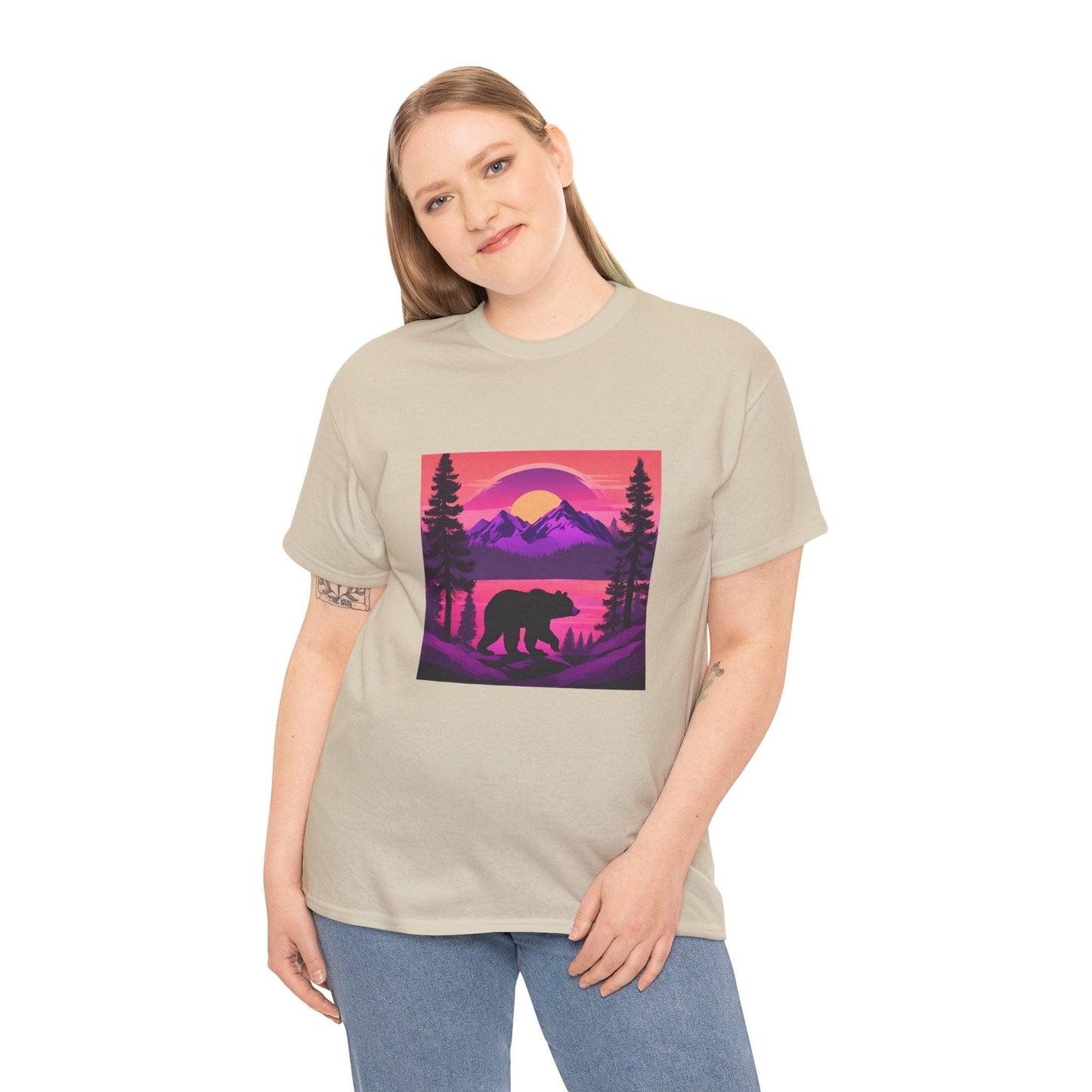 Bear Majestic Sunset Graphic Tee Flashlander