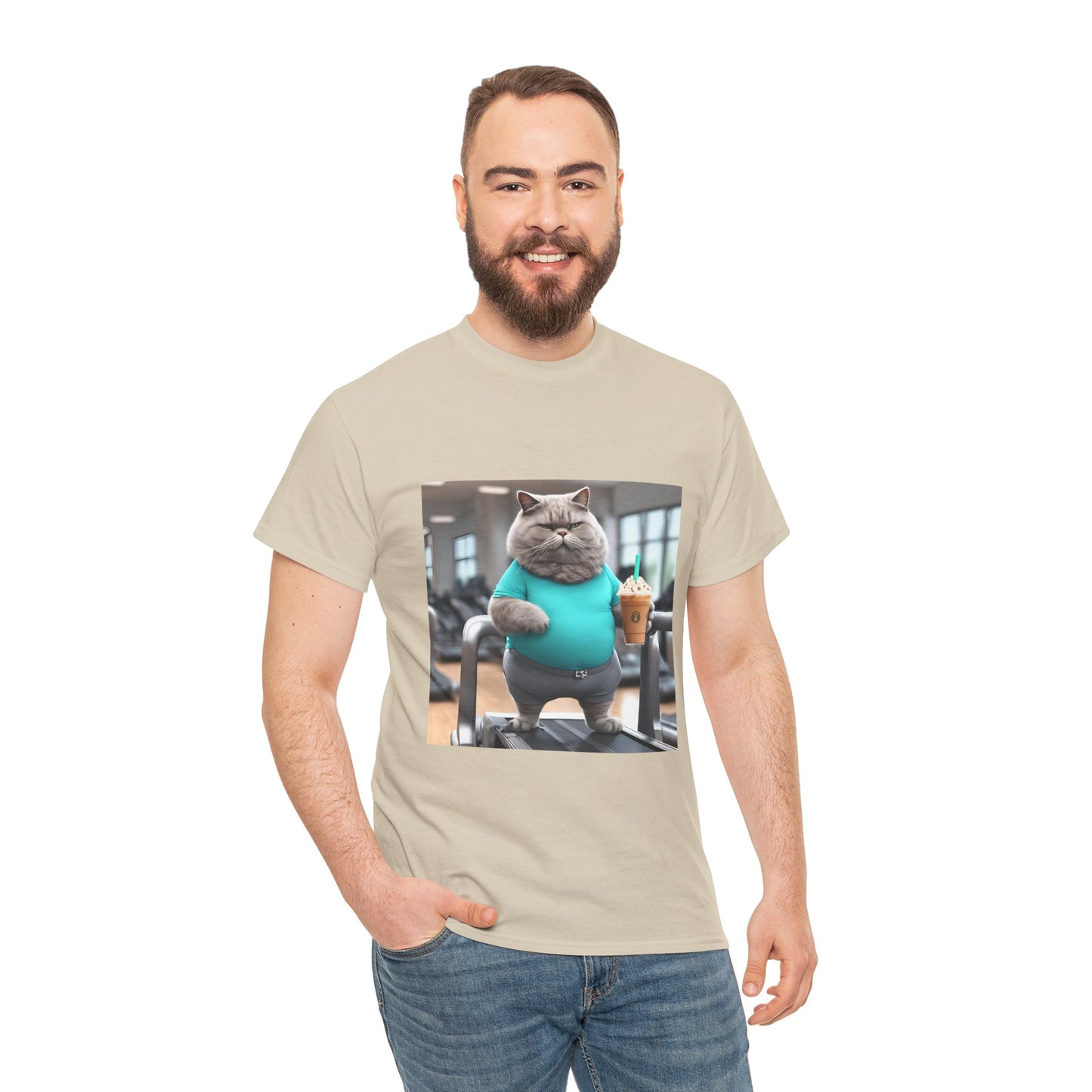 Funny Fat Cat On The Treadmill - Flashlander Gym Shirt