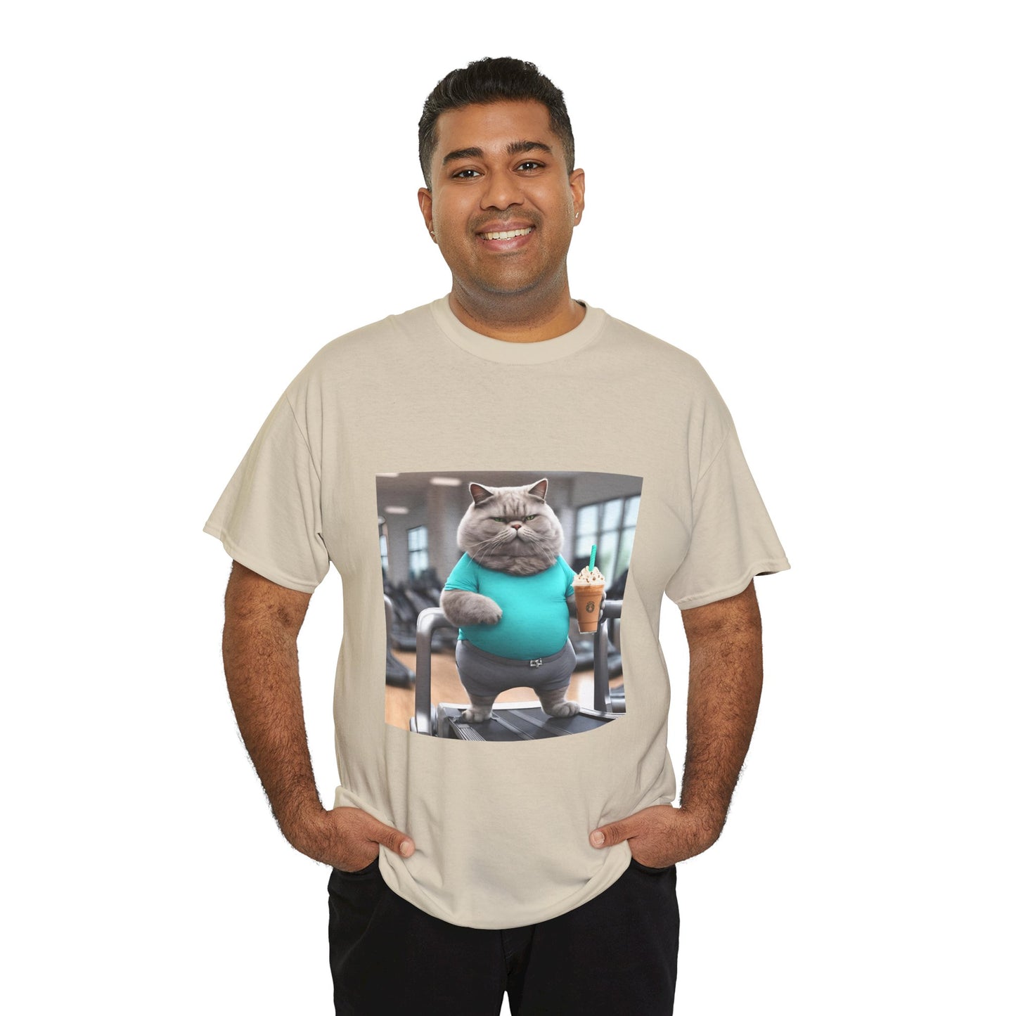 Funny Fat Cat On The Treadmill - Flashlander Gym Shirt