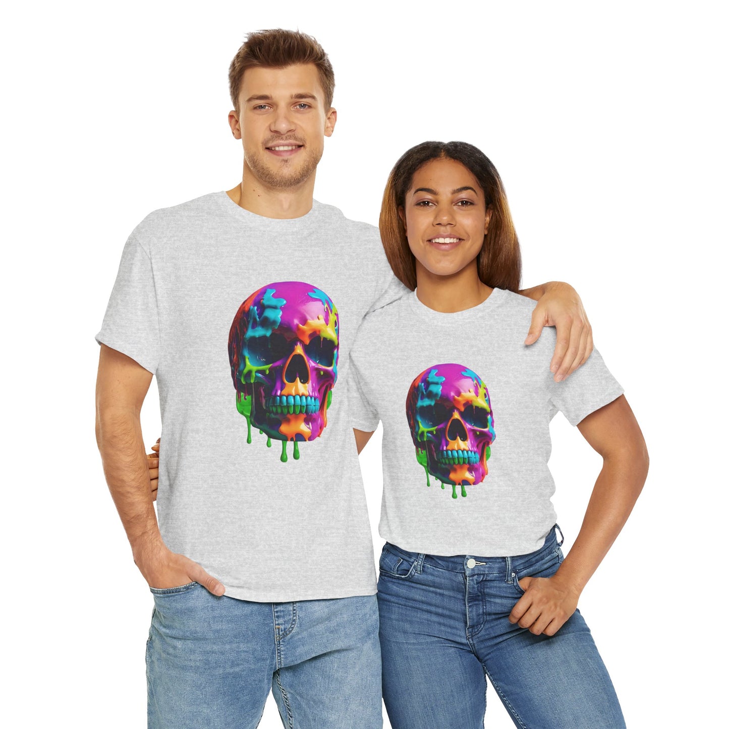 Camiseta con calavera de fusión de neón Flashlander