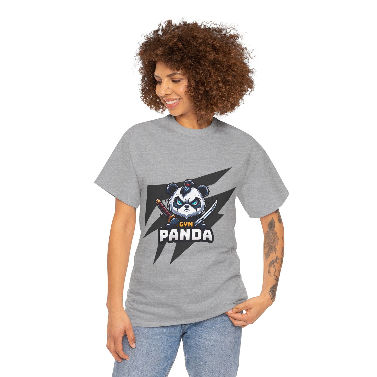 Panda Gym Samurai Shirt Flashlander Performance T-Shirt Cotton Unisex Charcoal Black Graphic Tee