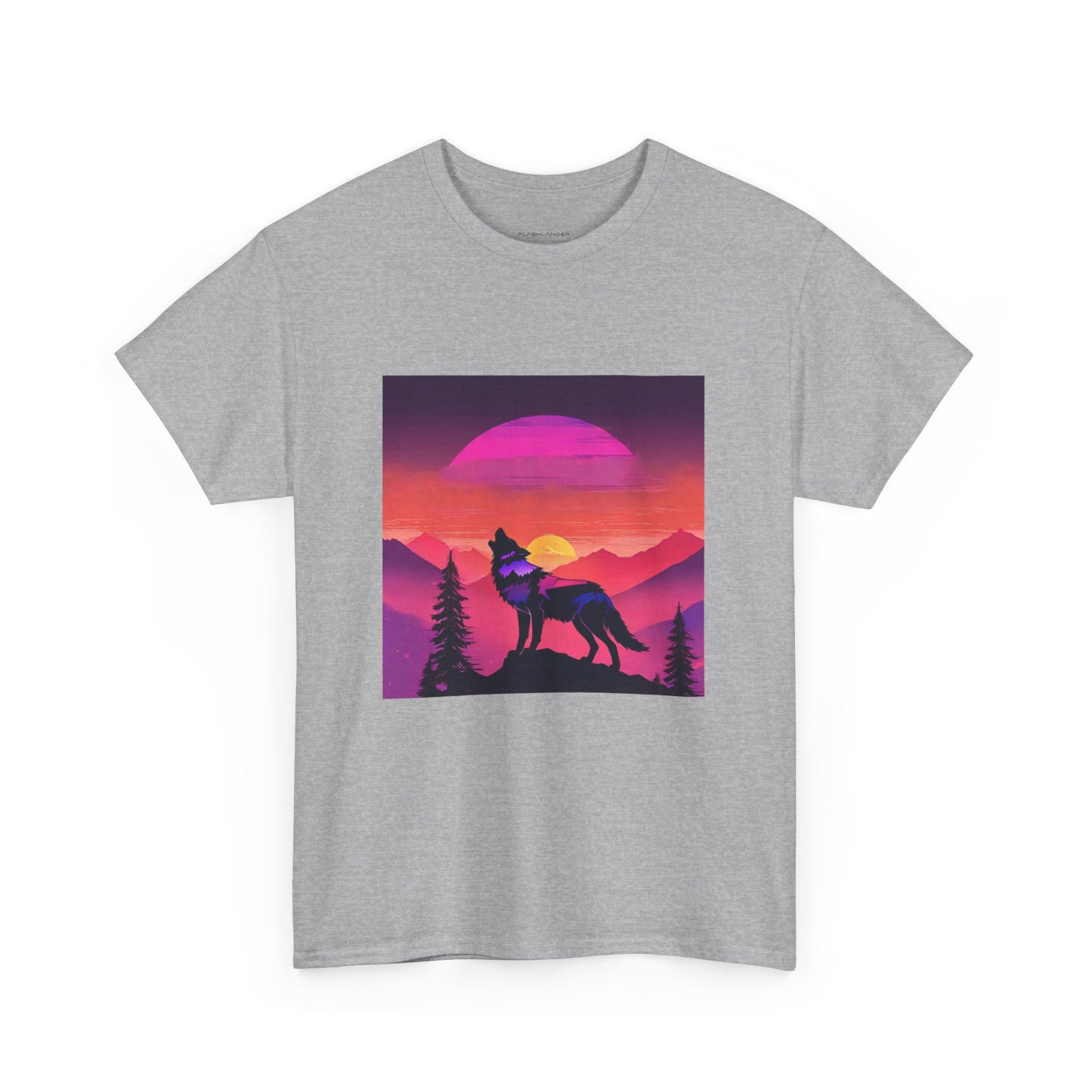 Wolf Majestic Sunset Gaphic Tee Flashlander