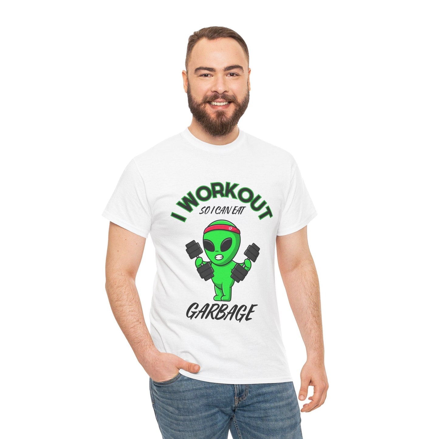 Alien I Workout So I Can Eat Garbage Graphic Tee Flashlander