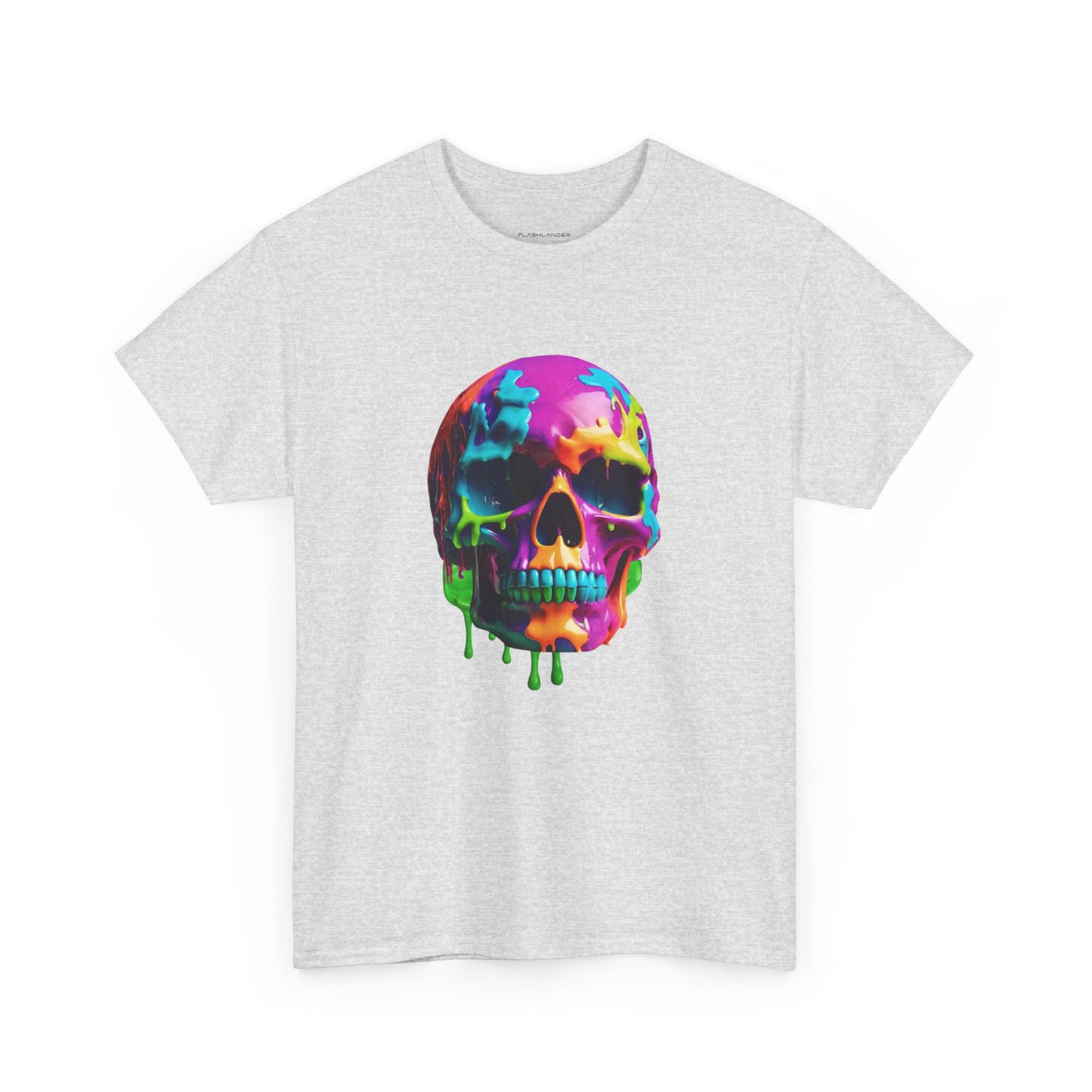 Camiseta con calavera de fusión de neón Flashlander