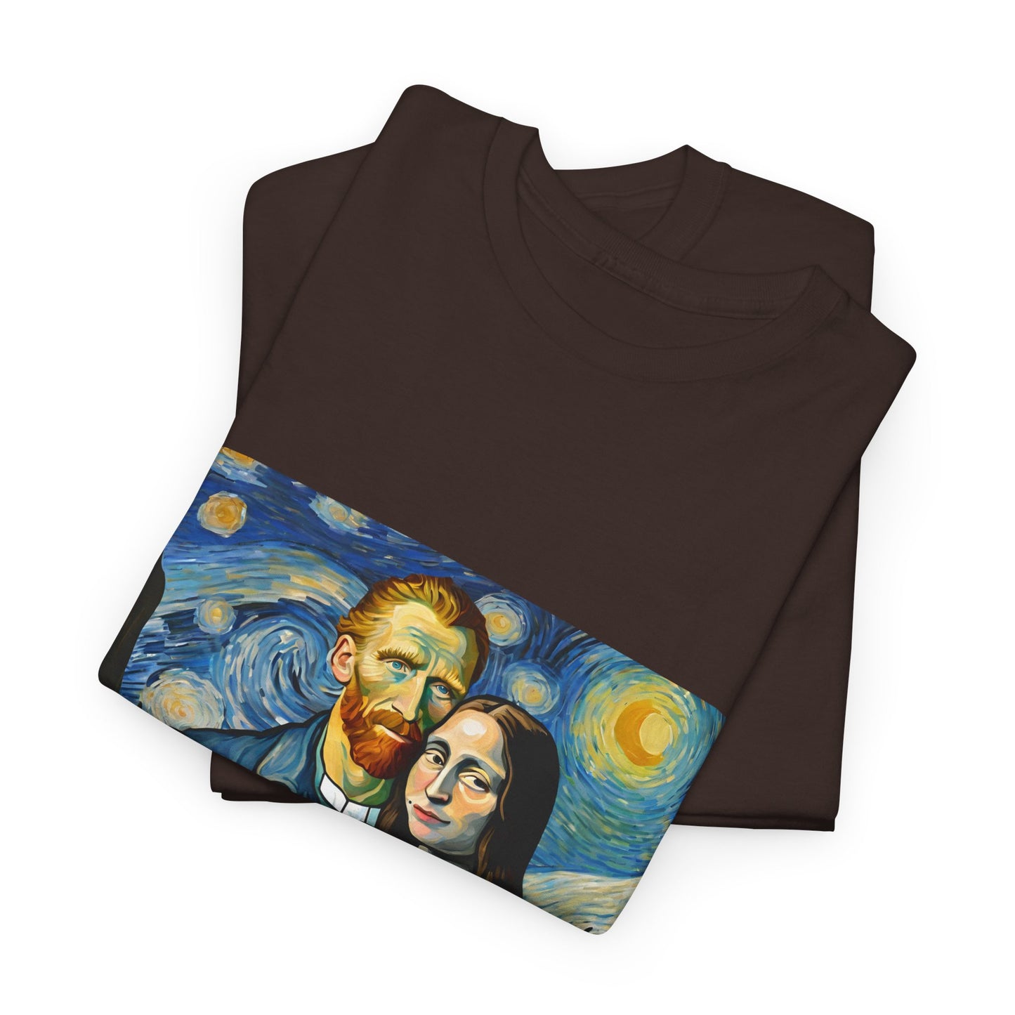 Funny Mona Lisa with Vincent Van Gogh Starry Night - Flashlander Gym Shirt