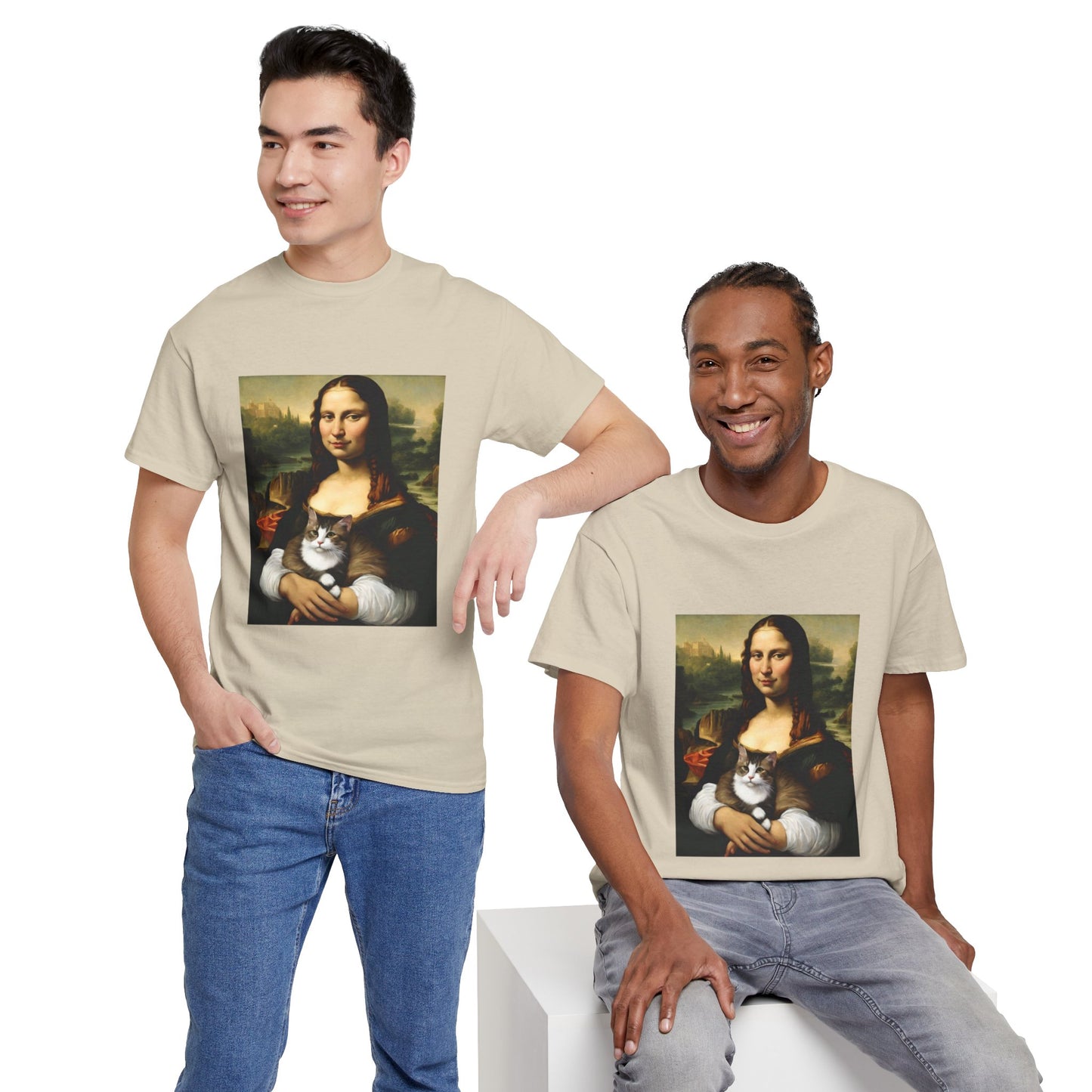 Mona Lisa with Cat - Flashlander Gym Shirt