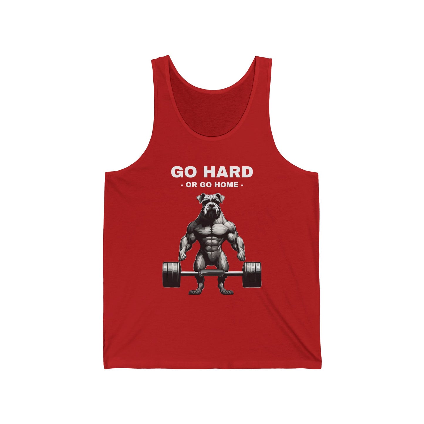 Muscular Schnauzer Dog Bodybuilding Gym Cotton Unisex Jersey Tank