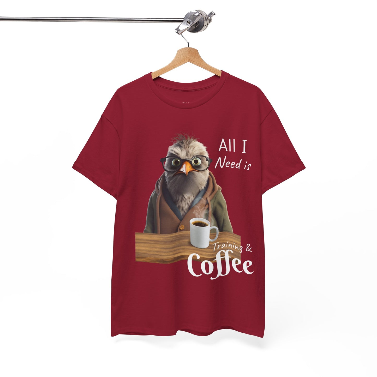 Tout ce dont j'ai besoin, c'est d'une formation et d'un café - T-shirt drôle d'oiseau - Flashlander Gym Shirt