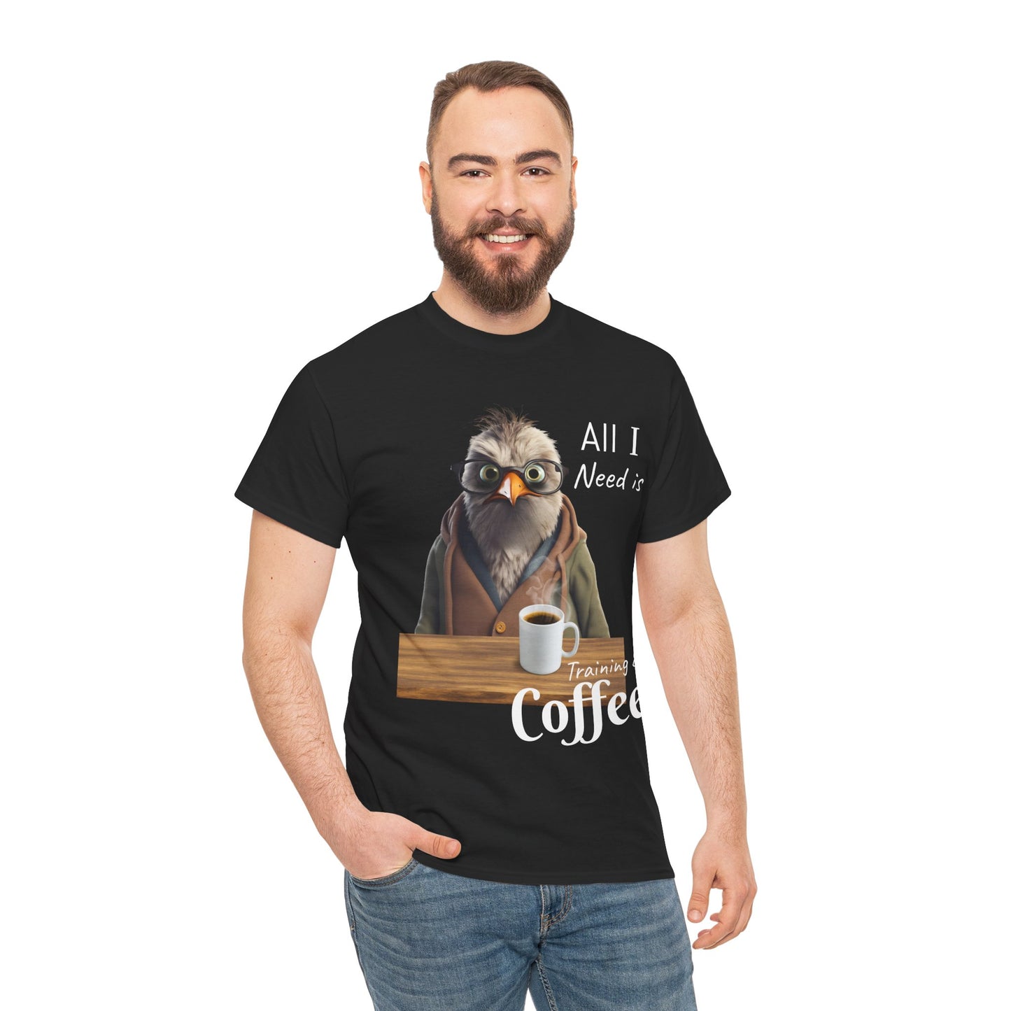 Tout ce dont j'ai besoin, c'est d'une formation et d'un café - T-shirt drôle d'oiseau - Flashlander Gym Shirt