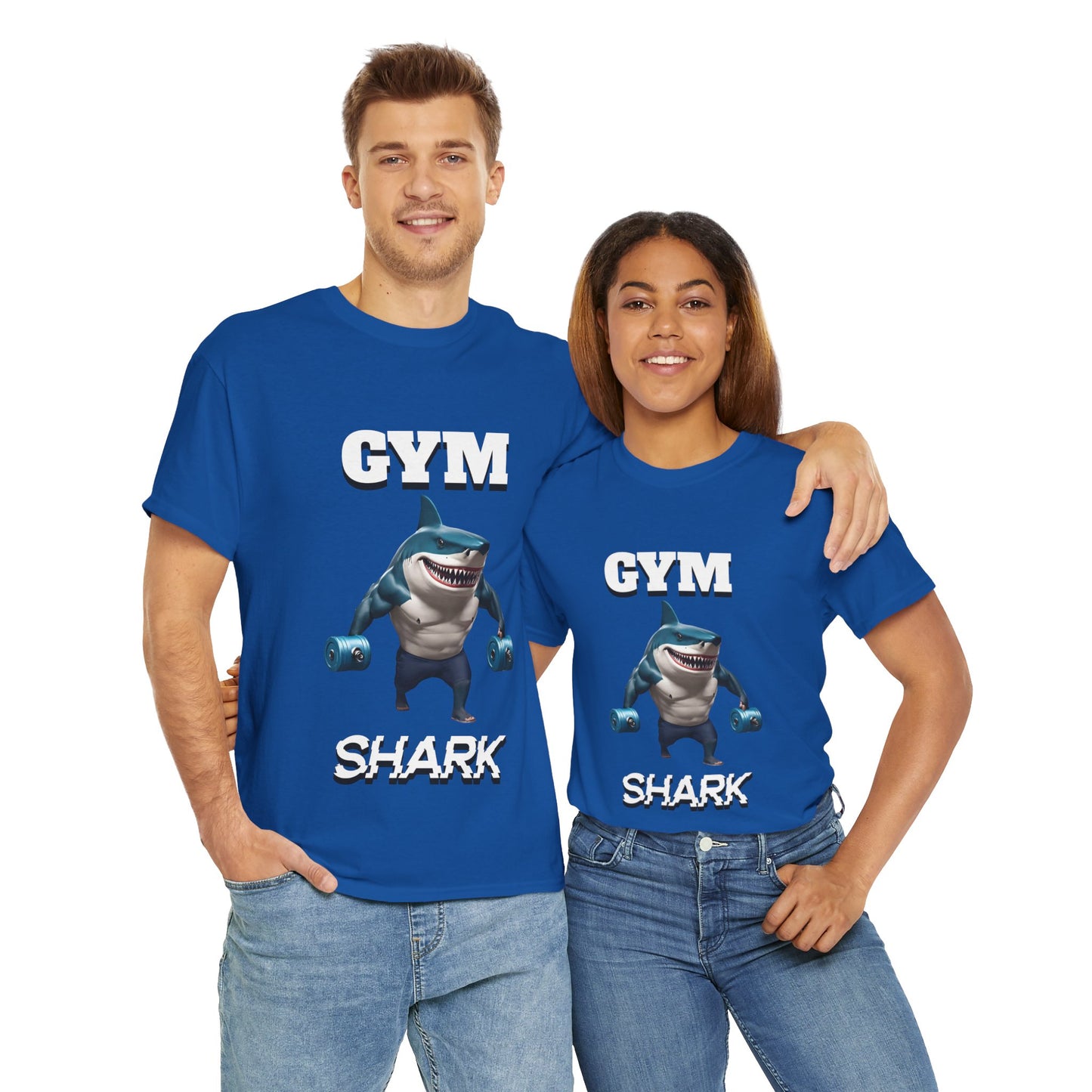 Gym Shark Performance Shirt Flashlander Cotton Unisex Charcoal Black Graphic Tee