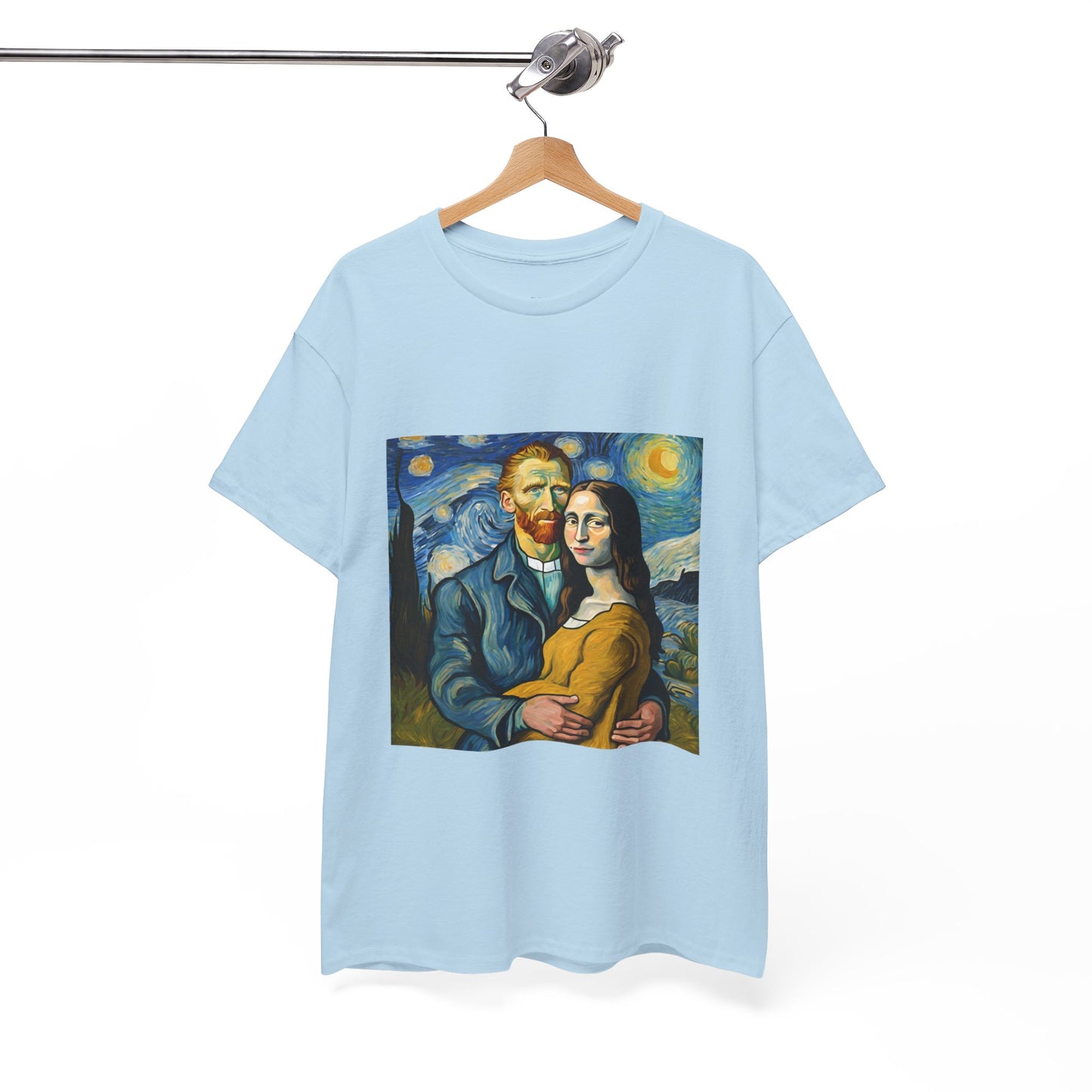 Funny Mona Lisa with Vincent Van Gogh Starry Night - Flashlander Gym Shirt