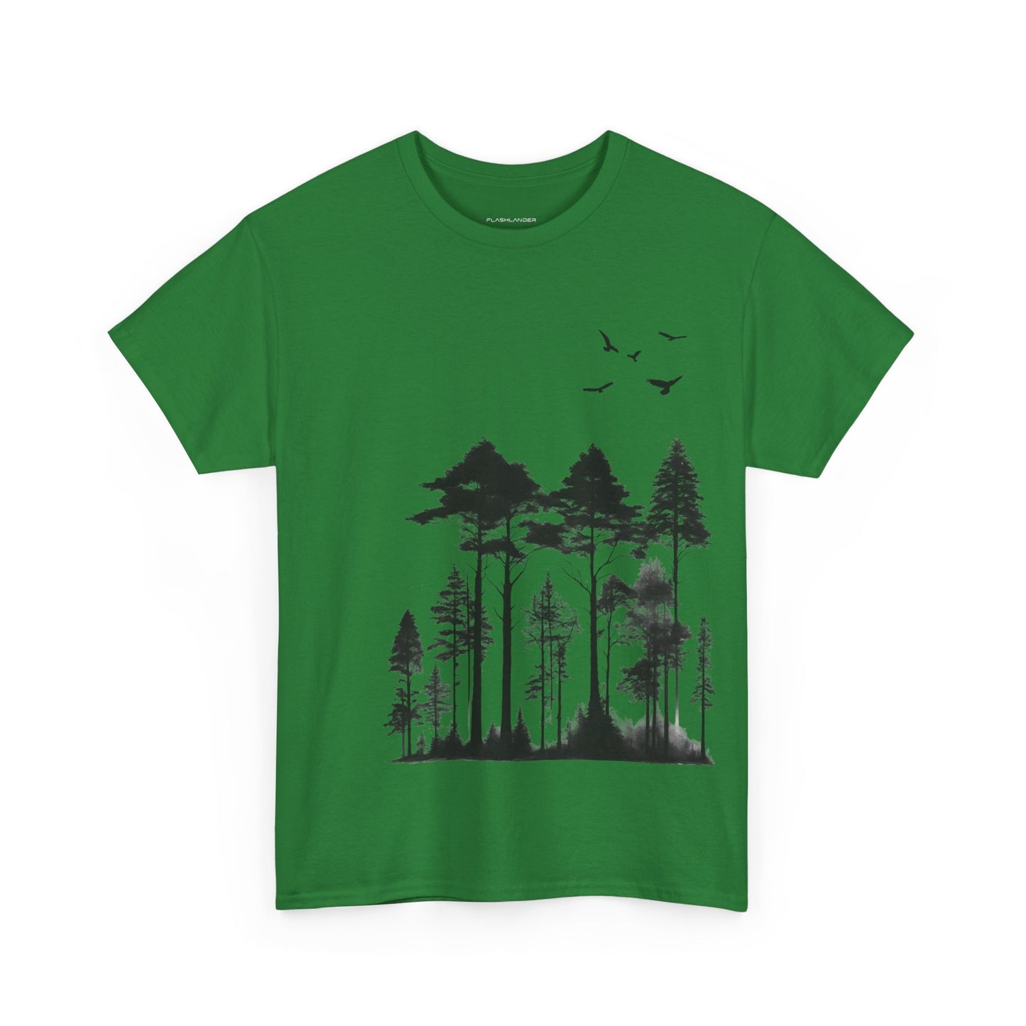 Camisa del bosque de pinos Camiseta unisex de algodón pesado Flashlander