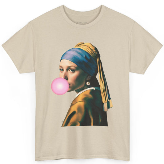 Bubble Gum Girl with a Pearl Earring Johannes Vermeer - Flashlander Gym Shirt